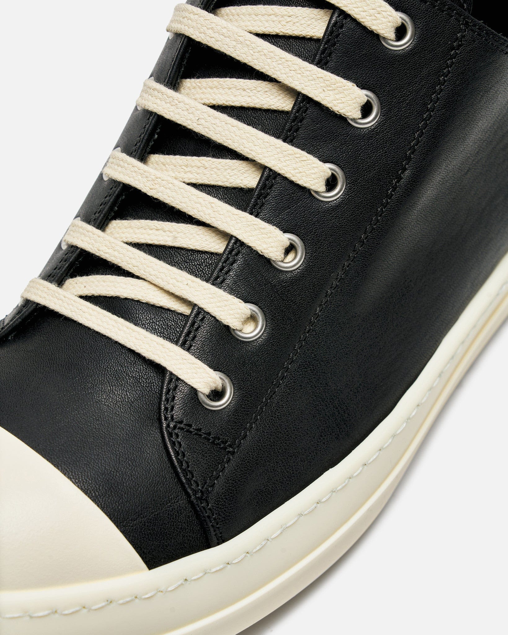 Rick Owens Men's Sneakers Low Ramones in Black/Milk