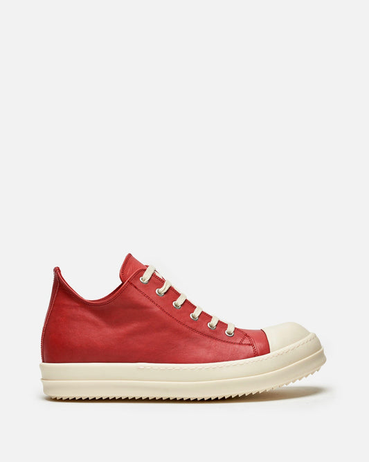 Rick Owens Men's Sneakers Low Ramones in Cardinal Red/Milk