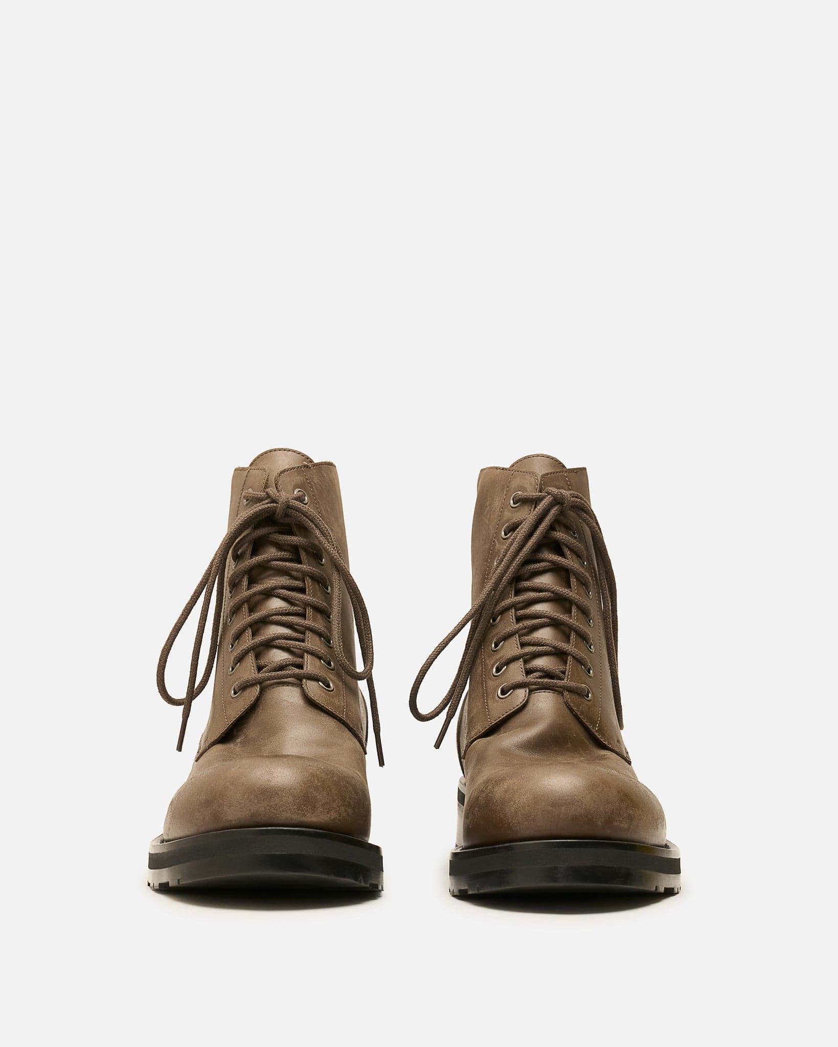 The Row Men's Shoes Lug Sole Lace Up Boot in Dark Taupe