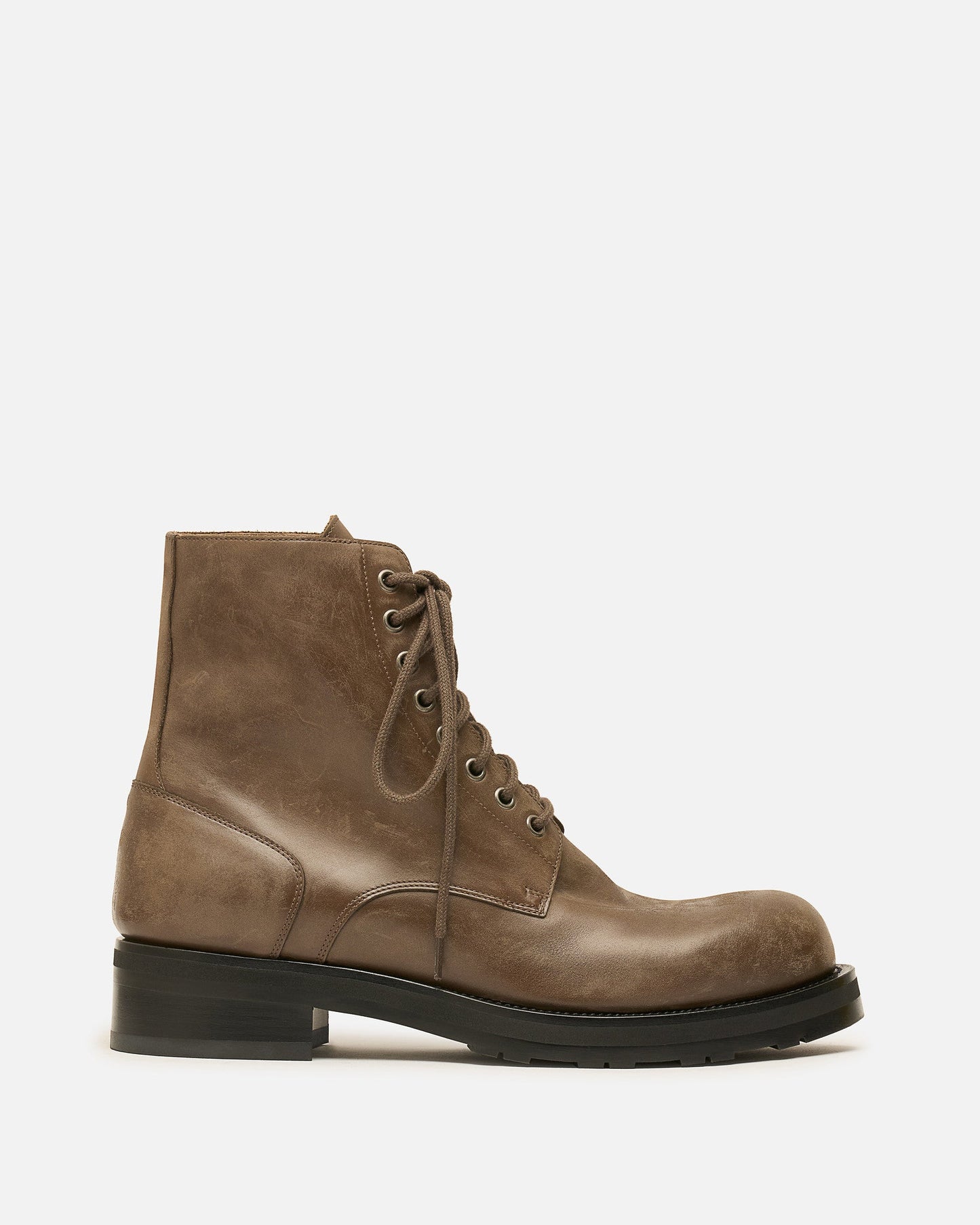 The Row Men's Shoes Lug Sole Lace Up Boot in Dark Taupe