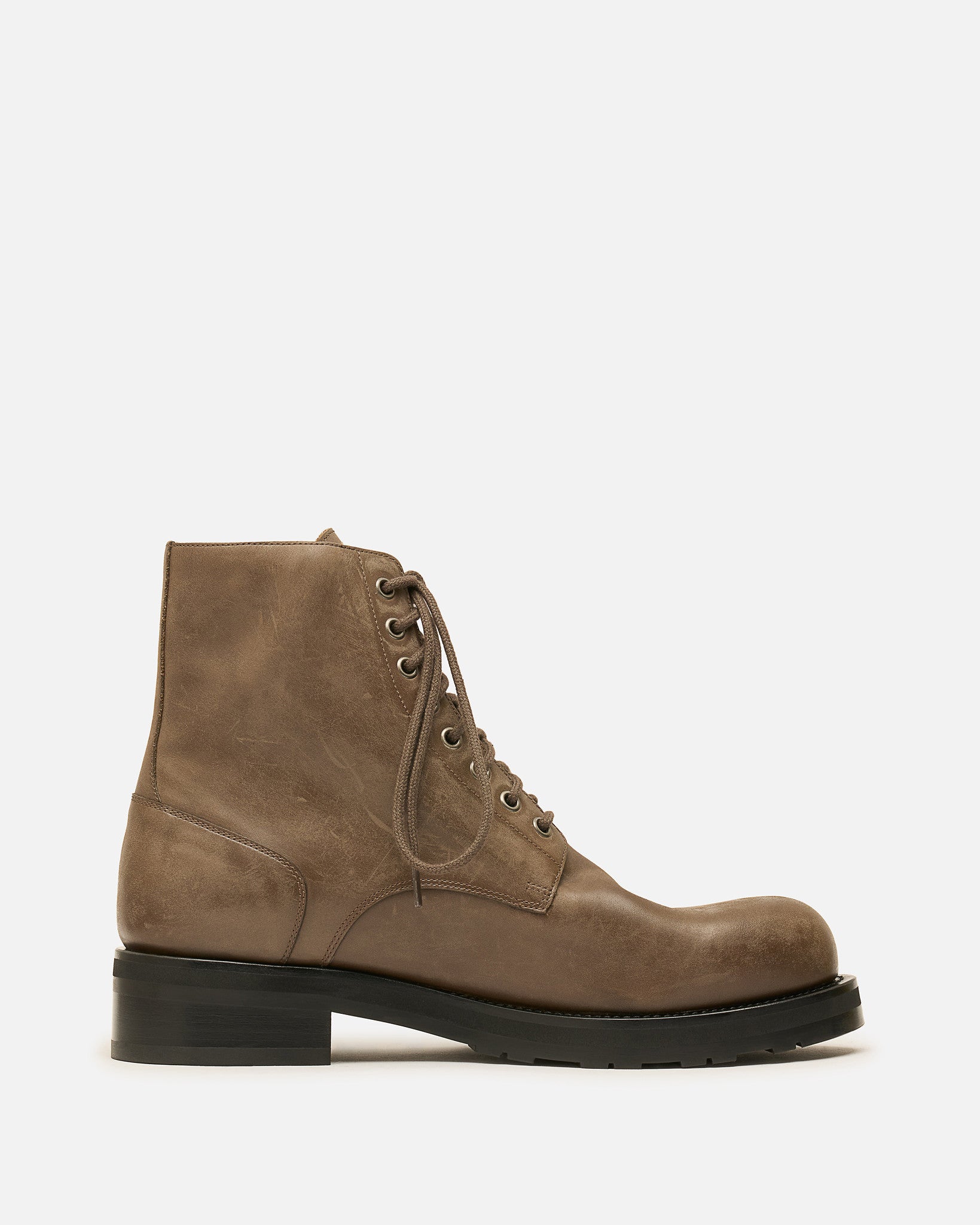 The Row Men's Shoes Lug Sole Lace Up Boot in Dark Taupe