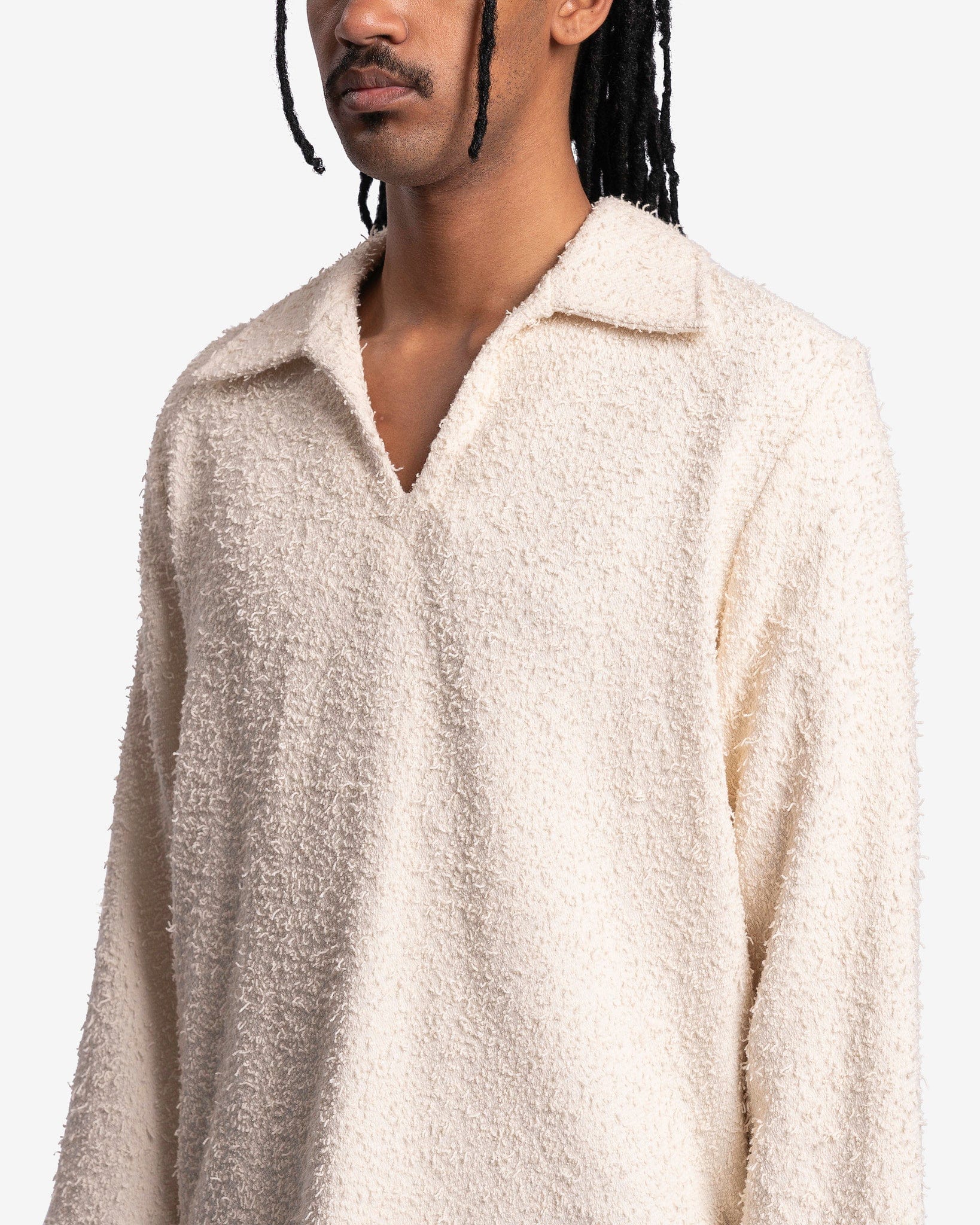 Séfr Men's Sweater Luis Sweater in Fringed Cream