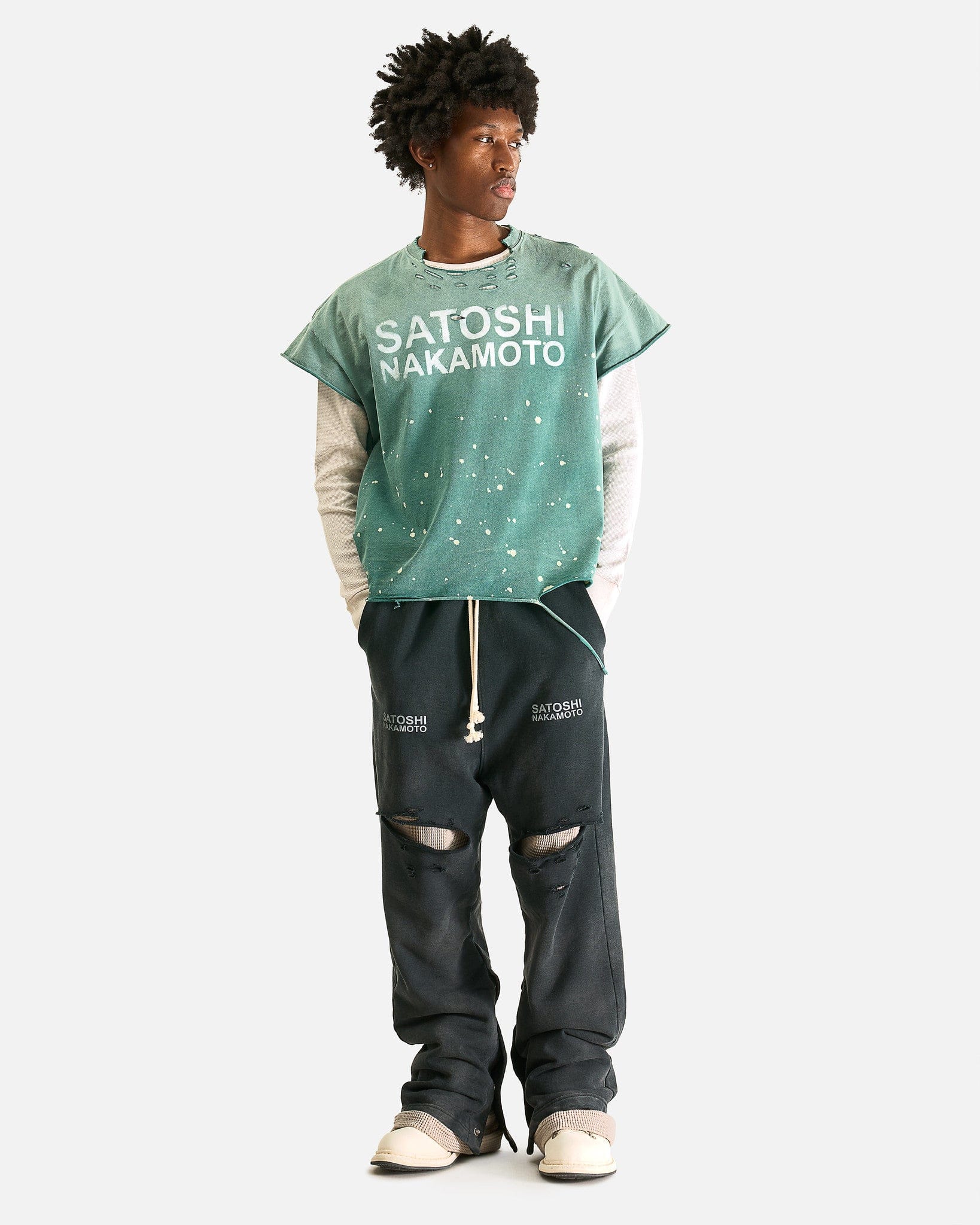 Satoshi Nakamoto Men's Shirts Luke Tee Thermal in Green