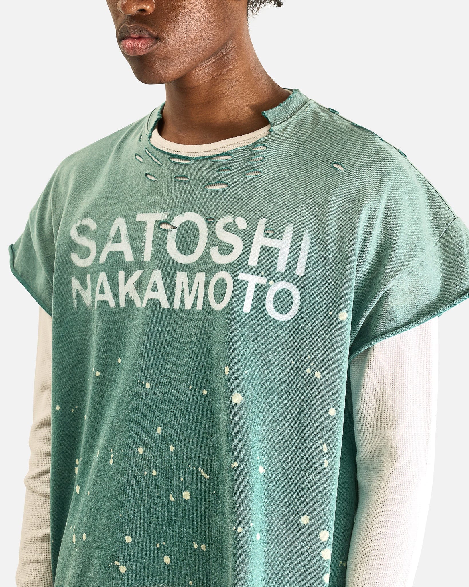 Satoshi Nakamoto Men's Shirts Luke Tee Thermal in Green