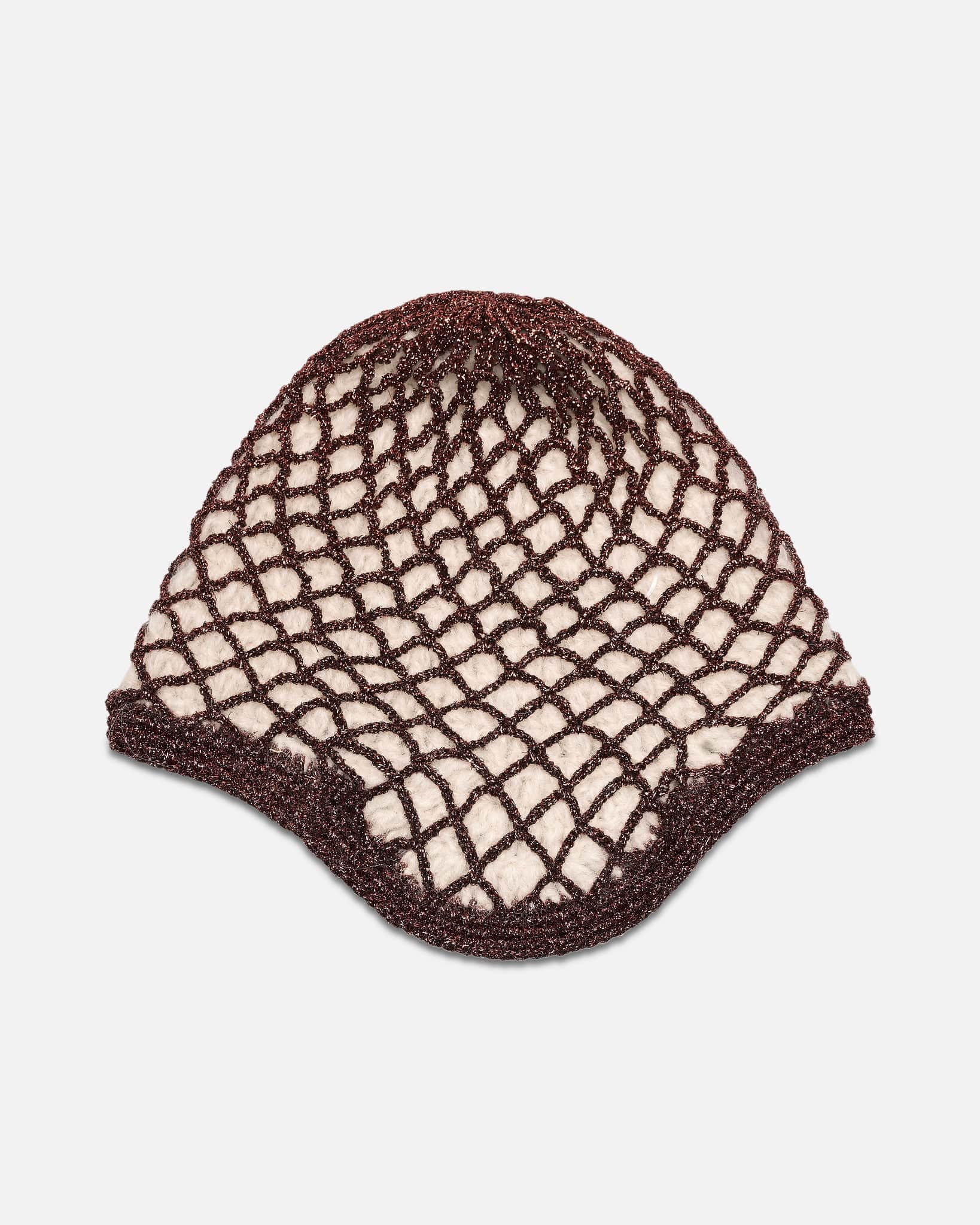 Maison Margiela Women's Hats Lurex Spliced Beanie in Bronze/Off-White