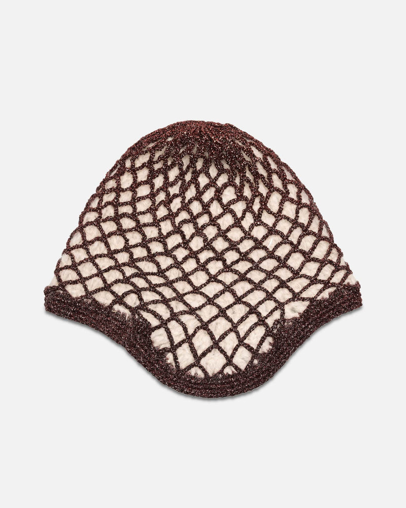 Maison Margiela Women's Hats Lurex Spliced Beanie in Bronze/Off-White