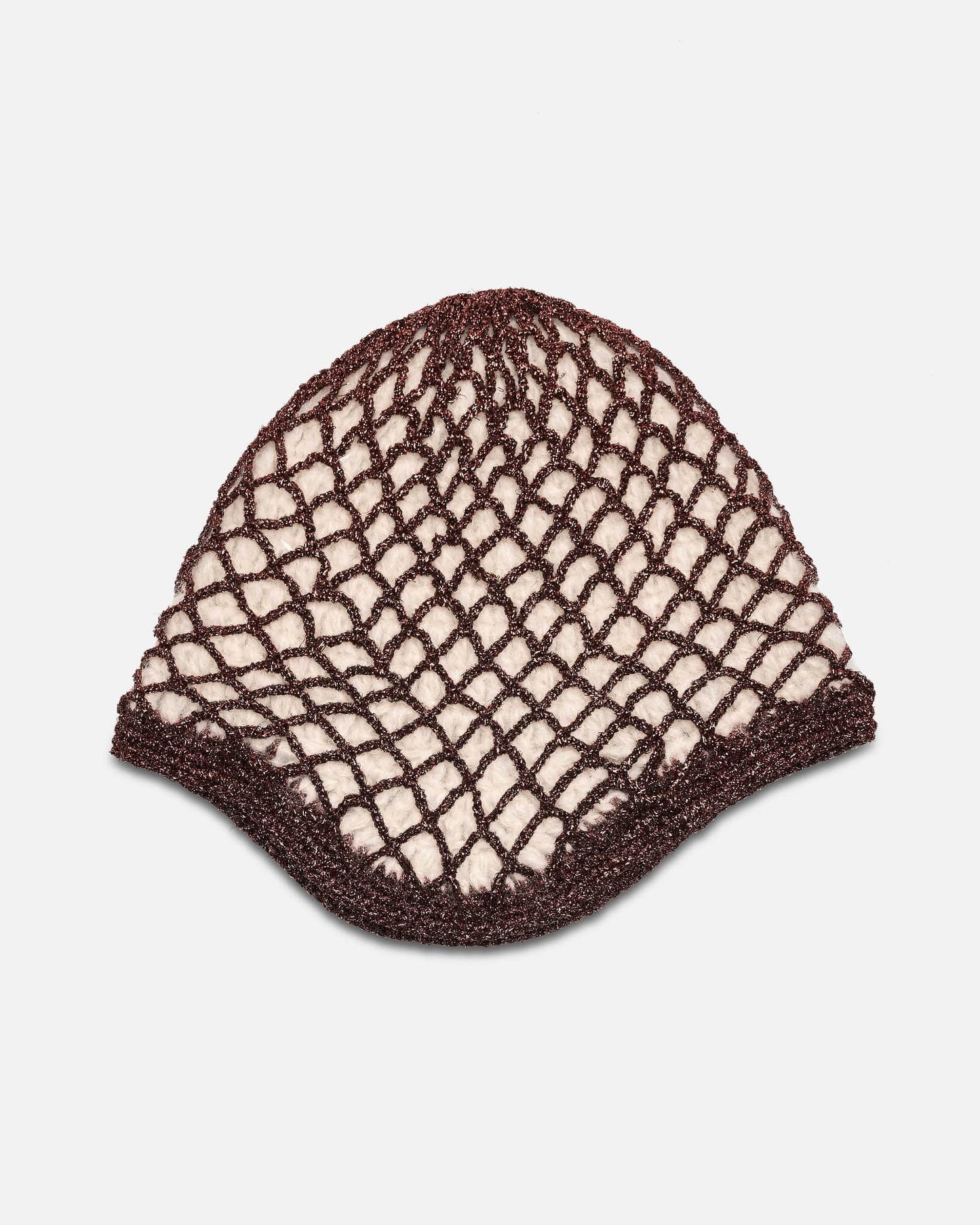 Maison Margiela Women's Hats Lurex Spliced Beanie in Bronze/Off-White