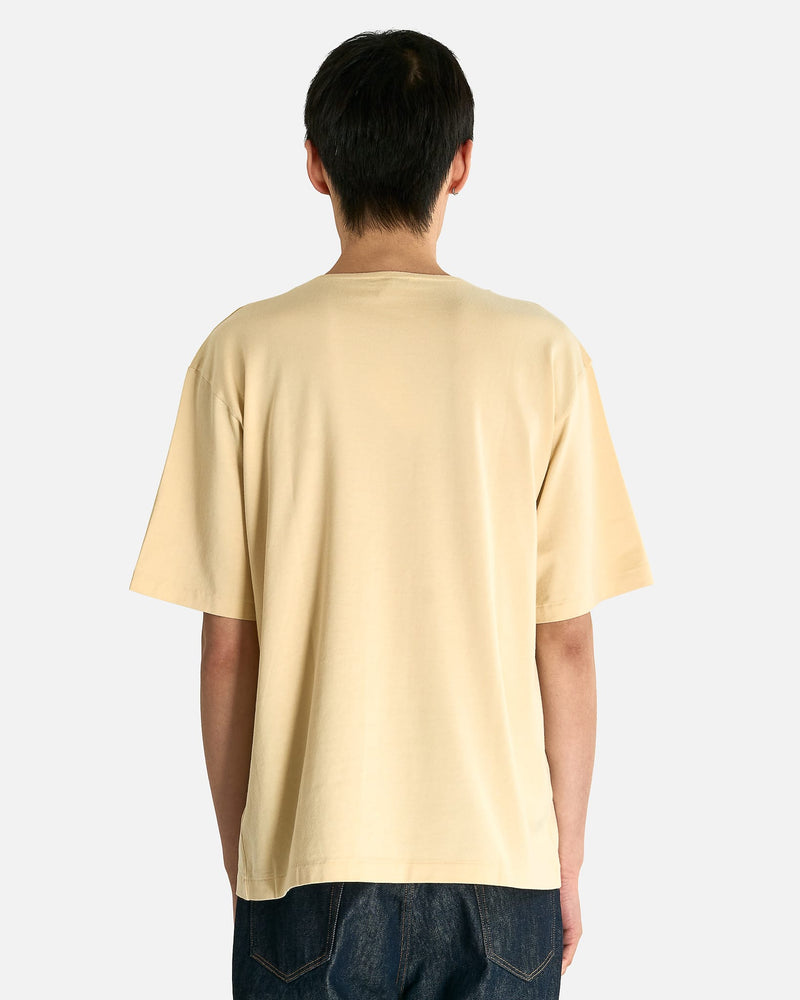 Auralee Men's T-shirts Luster Plaiting Boat Neck T-Shirt in Ivory Beige