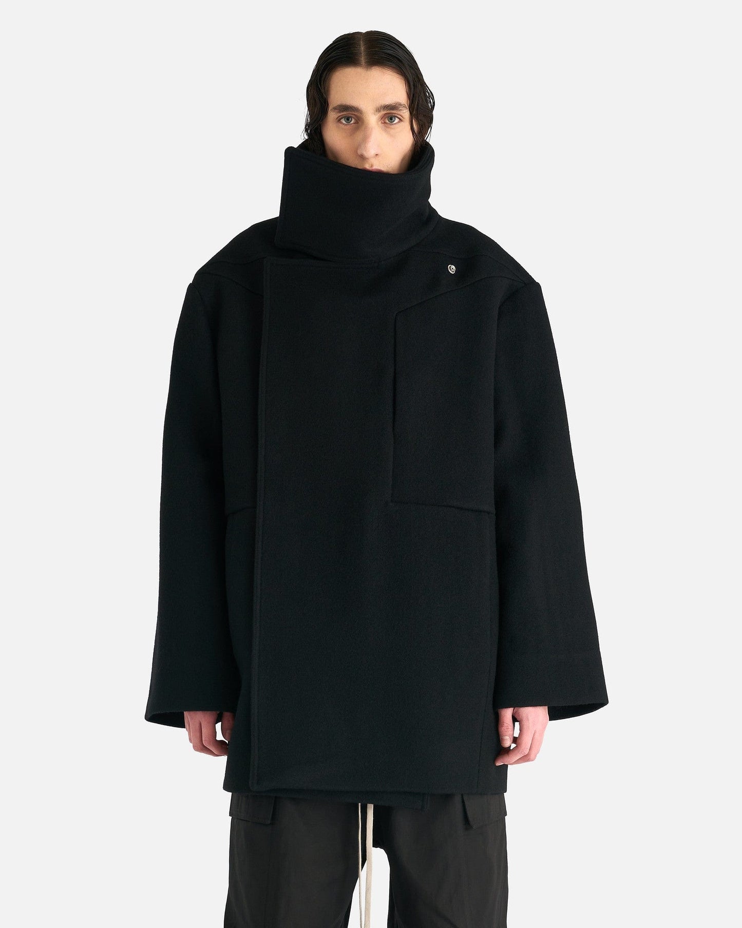 Rick Owens Men's Coat Luxor Caban Coat in Black