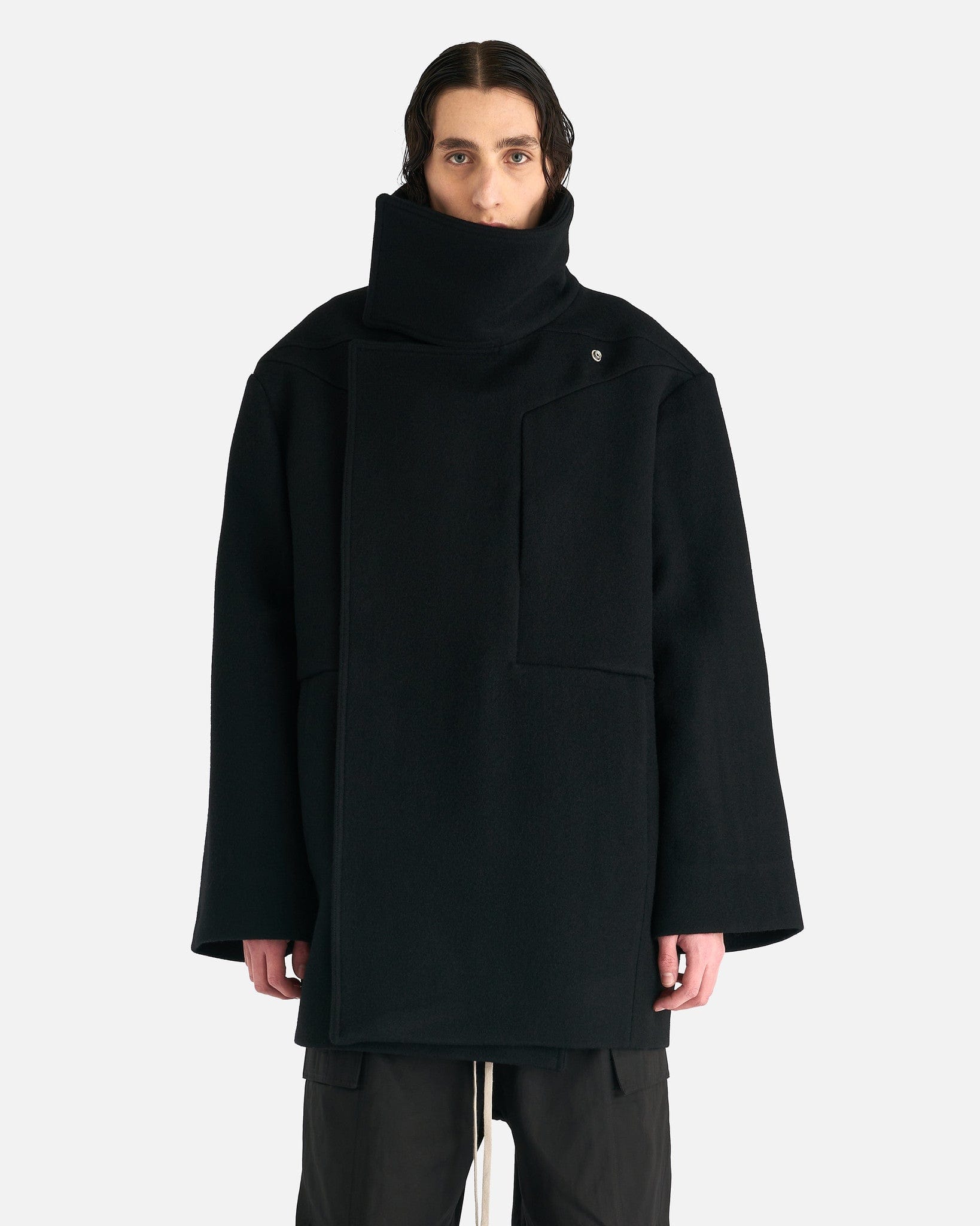 Rick Owens Men's Coat Luxor Caban Coat in Black