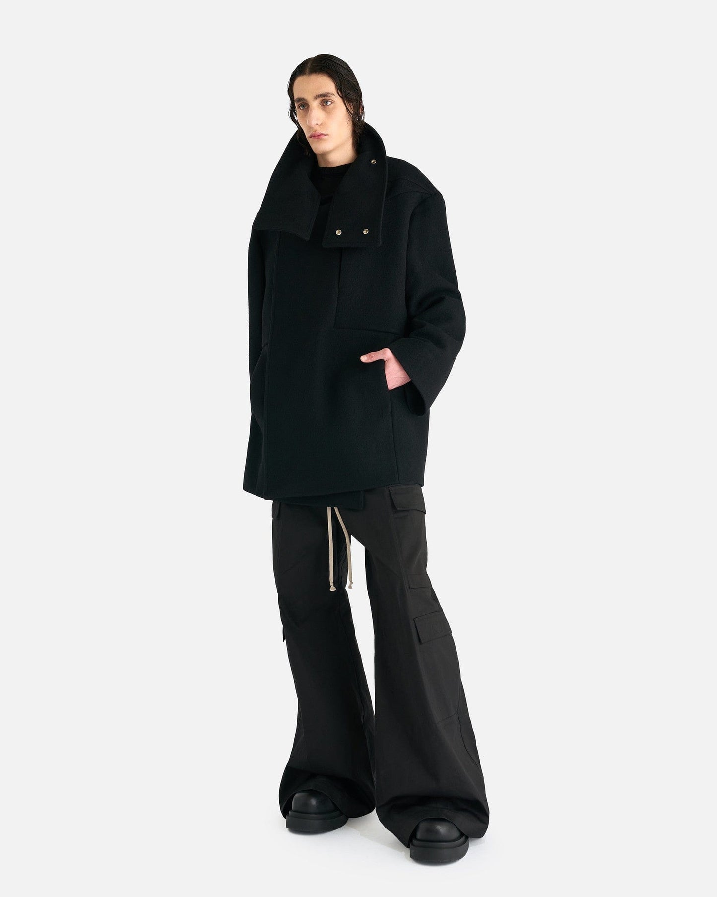 Rick Owens Men's Coat Luxor Caban Coat in Black