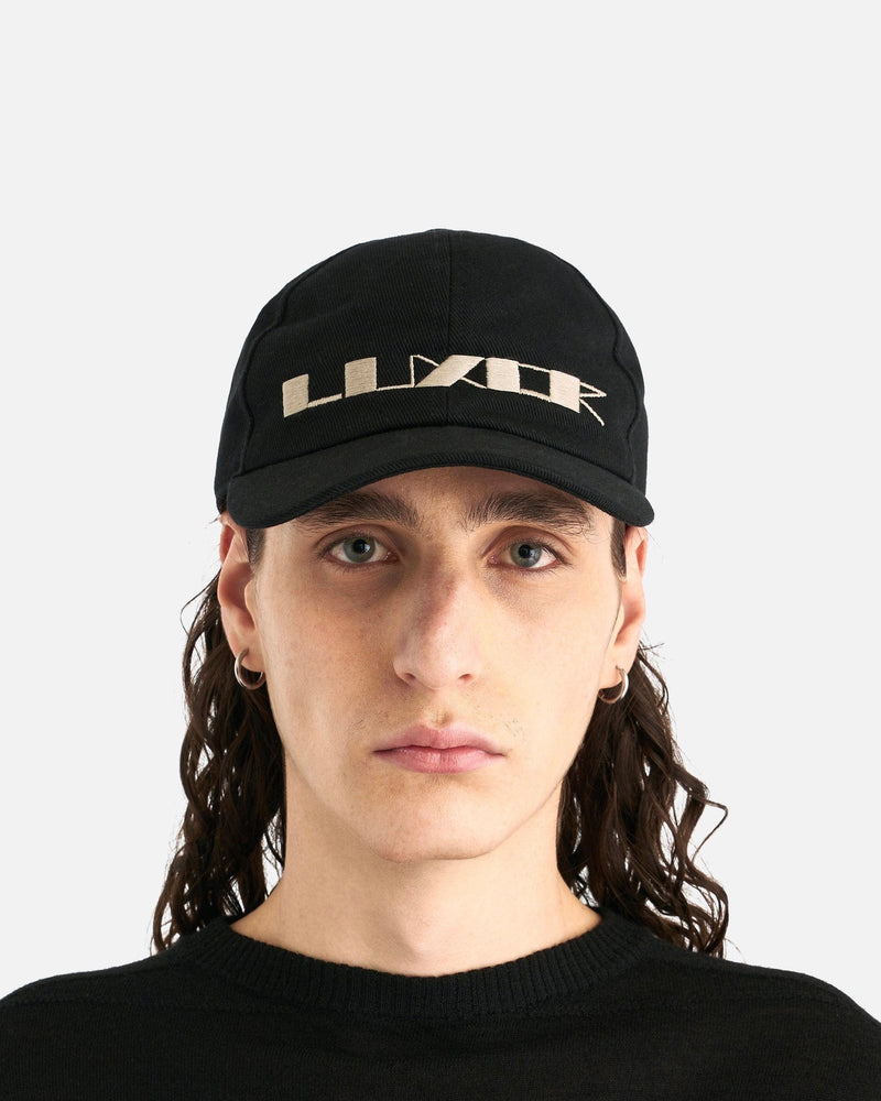 Rick Owens DRKSHDW Men's Hats 'Luxor' Denim Baseball Cap in Black/Pearl