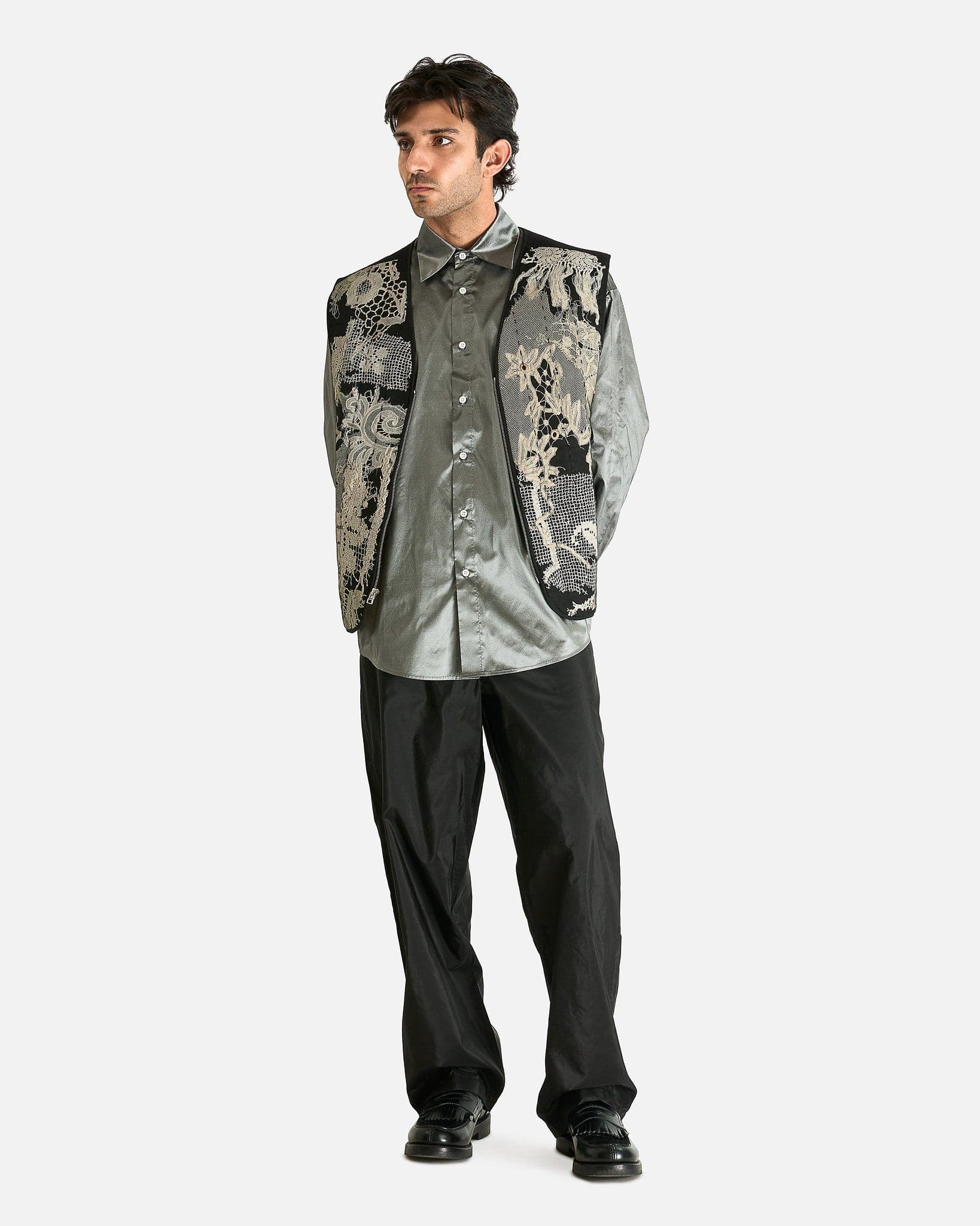 AUBERO Men's Shirts Lysander Shirt in Pewter