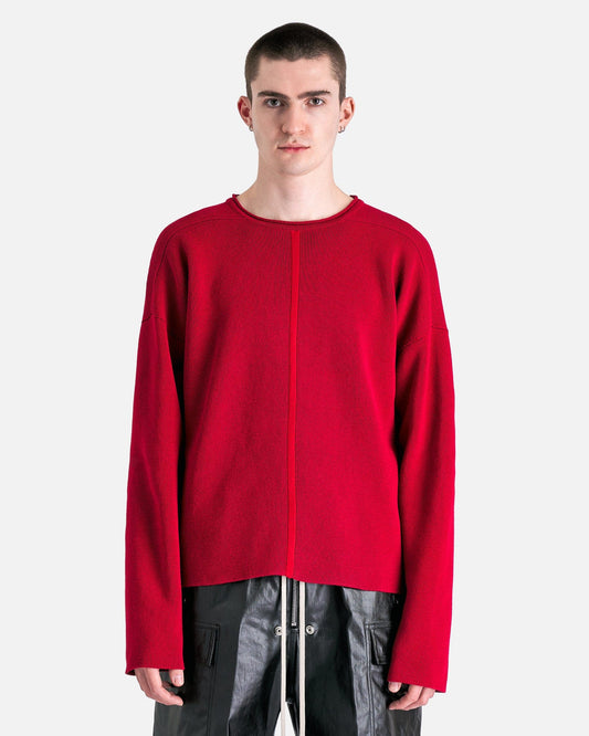 Rick Owens Men's Sweater Maglia Pull Sweater in Cardinal Red