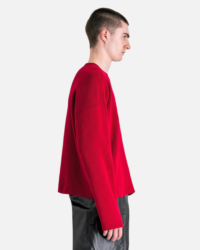 Rick Owens Men's Sweater Maglia Pull Sweater in Cardinal Red