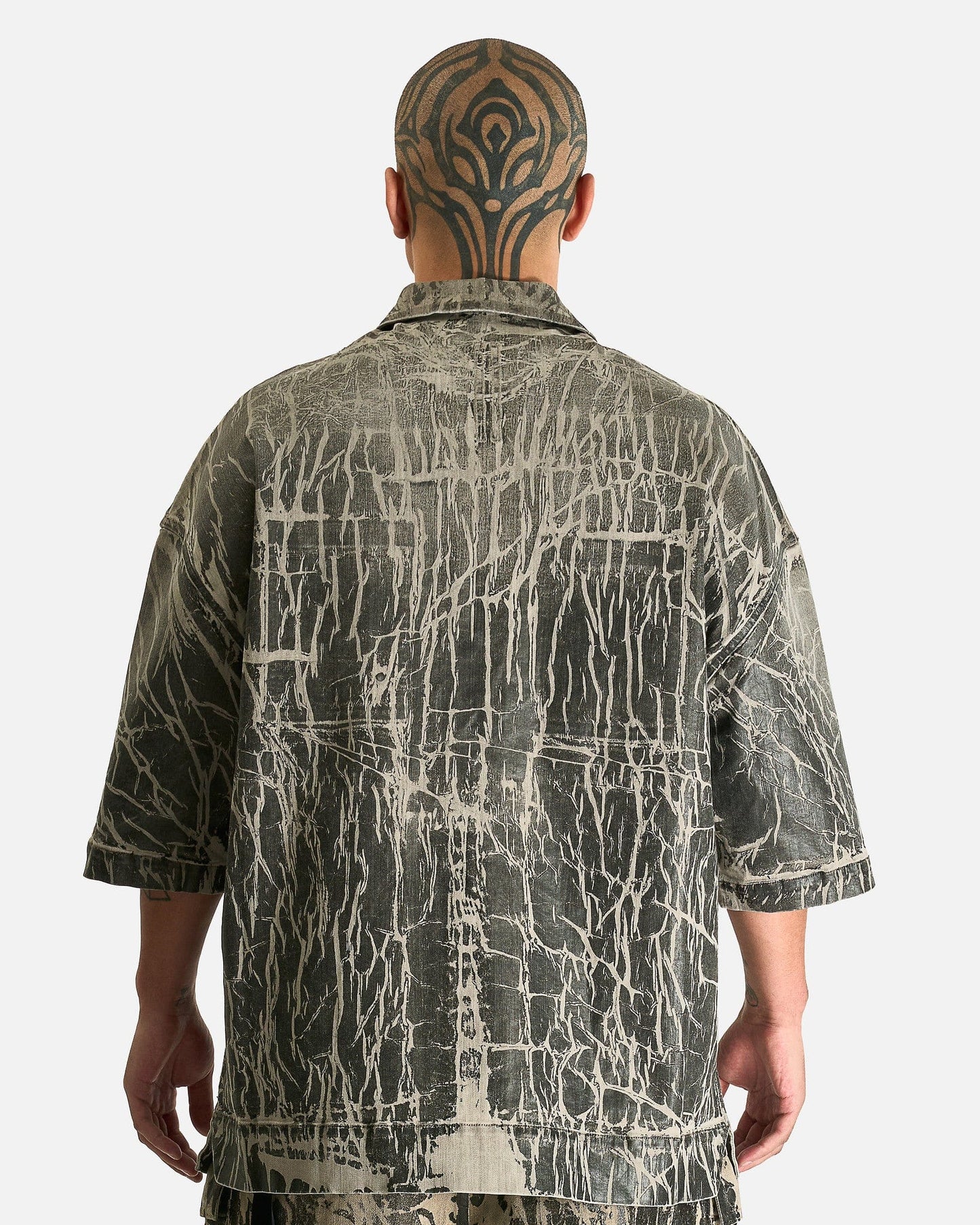 Rick Owens DRKSHDW Men's Shirts Magnum Tommy Shirt in Black Washed Foil