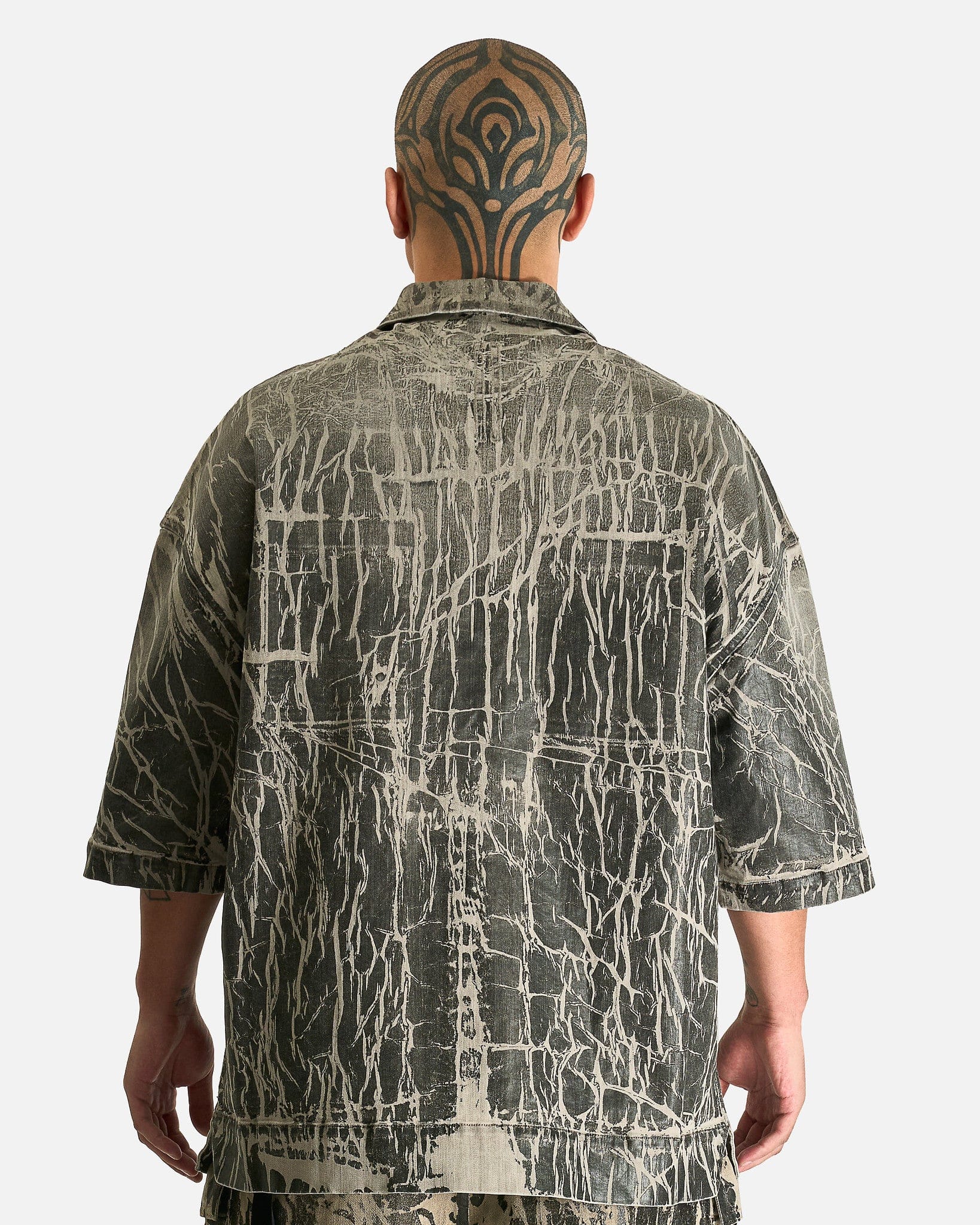 Rick Owens DRKSHDW Men's Shirts Magnum Tommy Shirt in Black Washed Foil