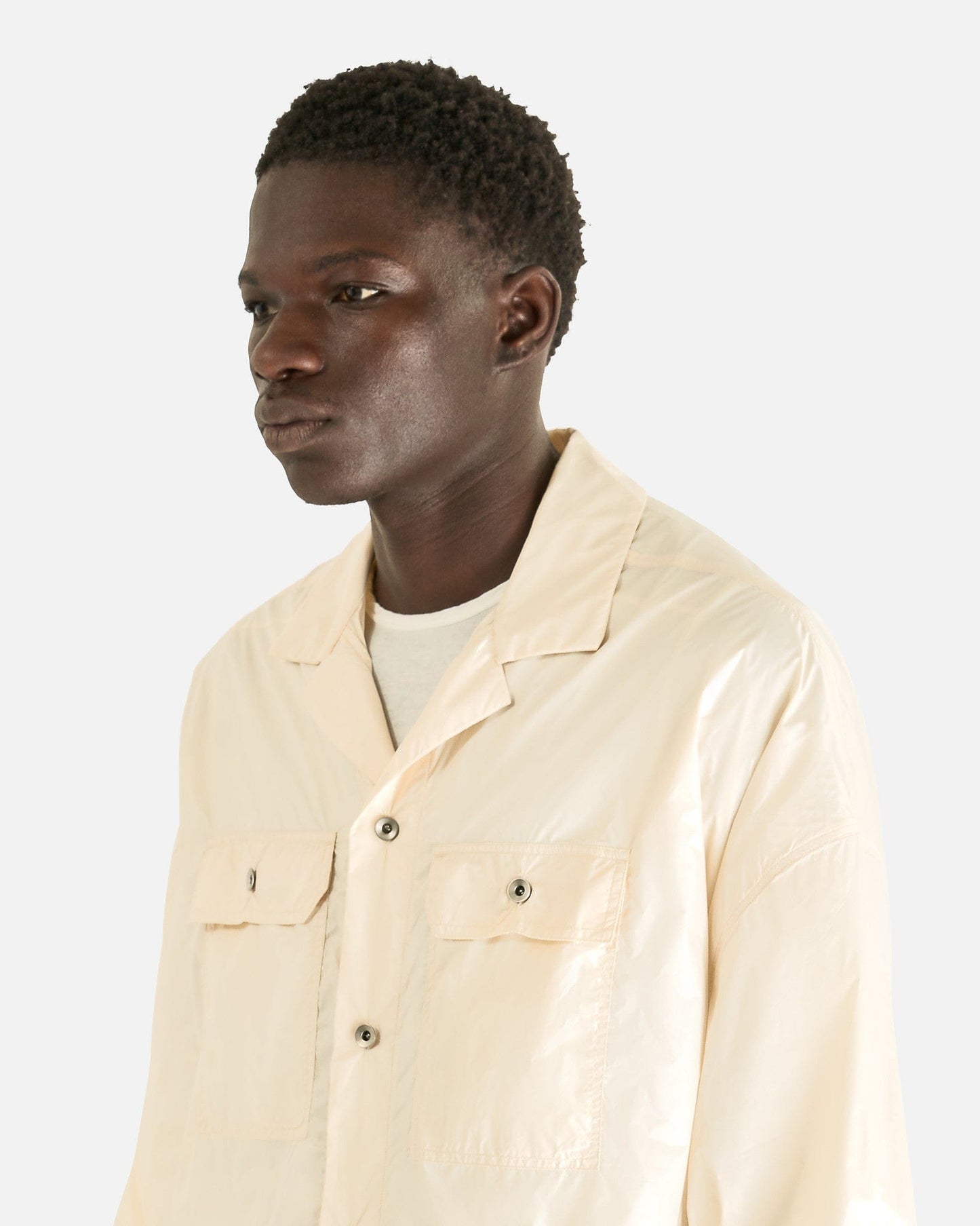Rick Owens DRKSHDW Men's Shirts Magnum Tommy Shirt in Cream
