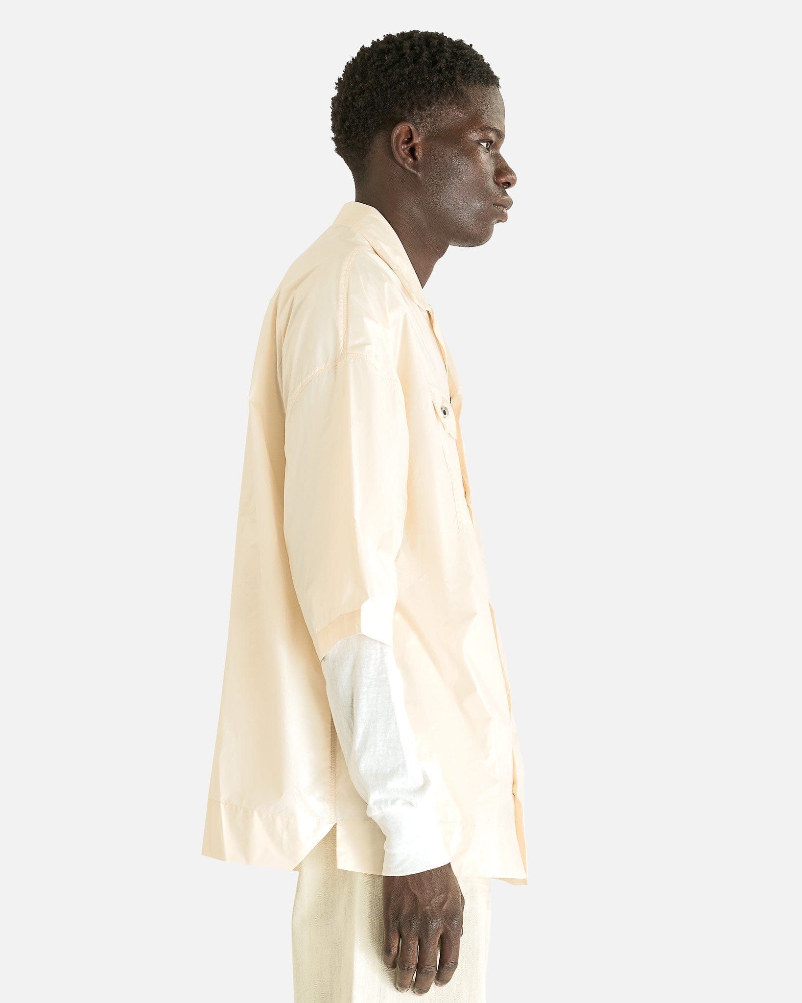 Rick Owens DRKSHDW Men's Shirts Magnum Tommy Shirt in Cream