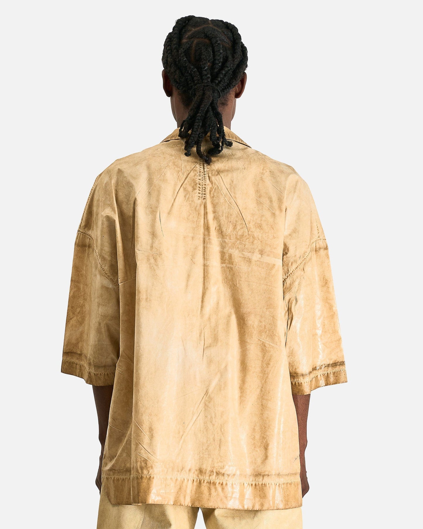 Rick Owens DRKSHDW Men's Shirts Magnum Tommy Shirt in Parchment