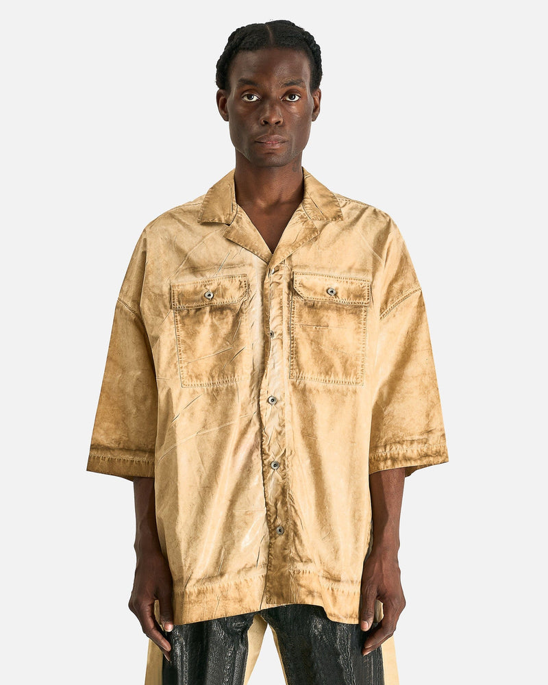 Rick Owens DRKSHDW Men's Shirts Magnum Tommy Shirt in Parchment