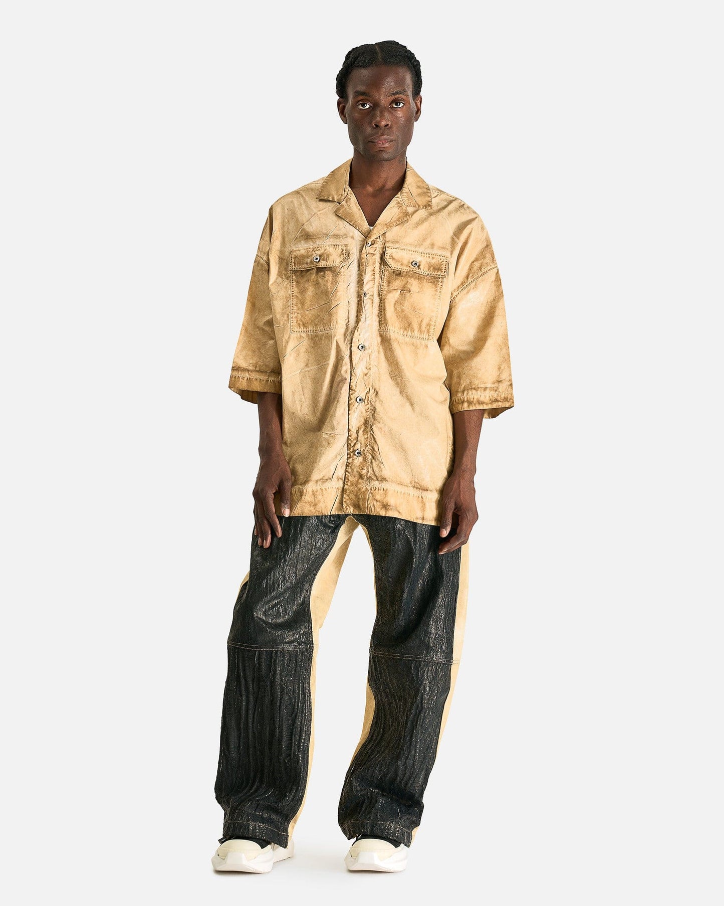 Rick Owens DRKSHDW Men's Shirts Magnum Tommy Shirt in Parchment