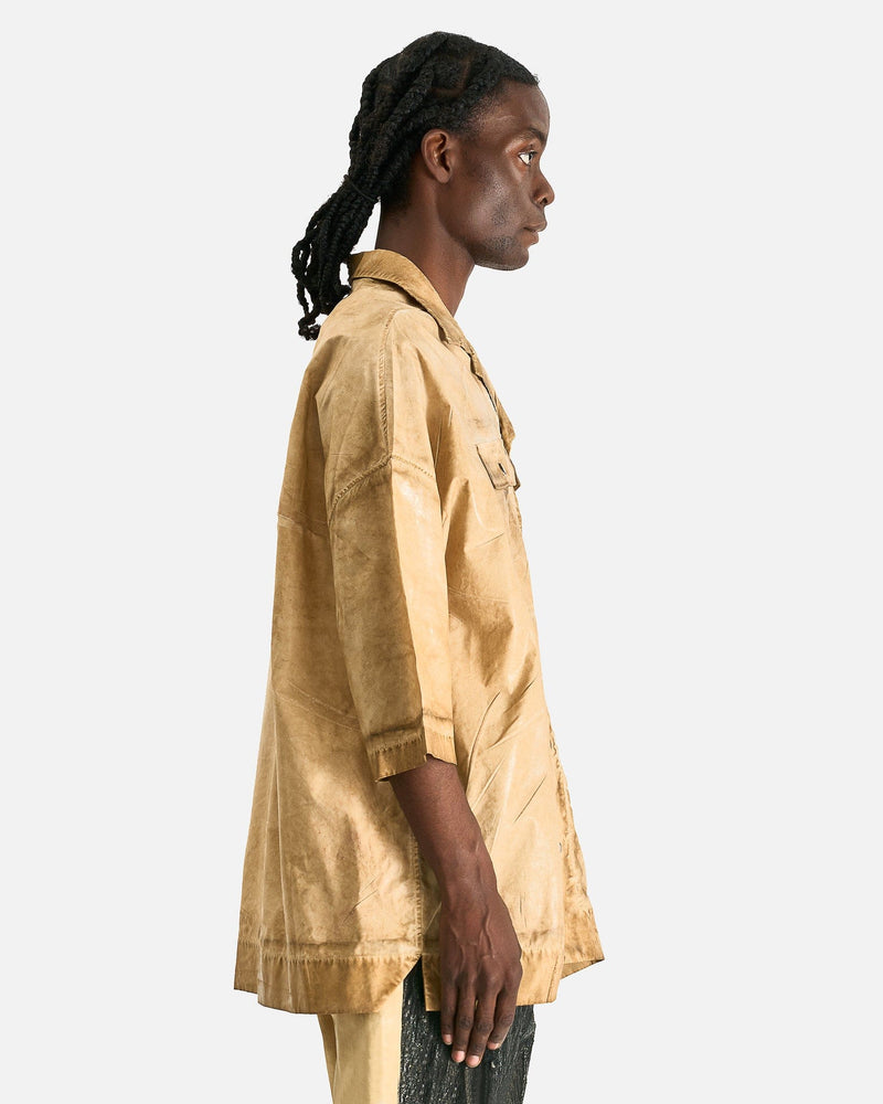 Rick Owens DRKSHDW Men's Shirts Magnum Tommy Shirt in Parchment