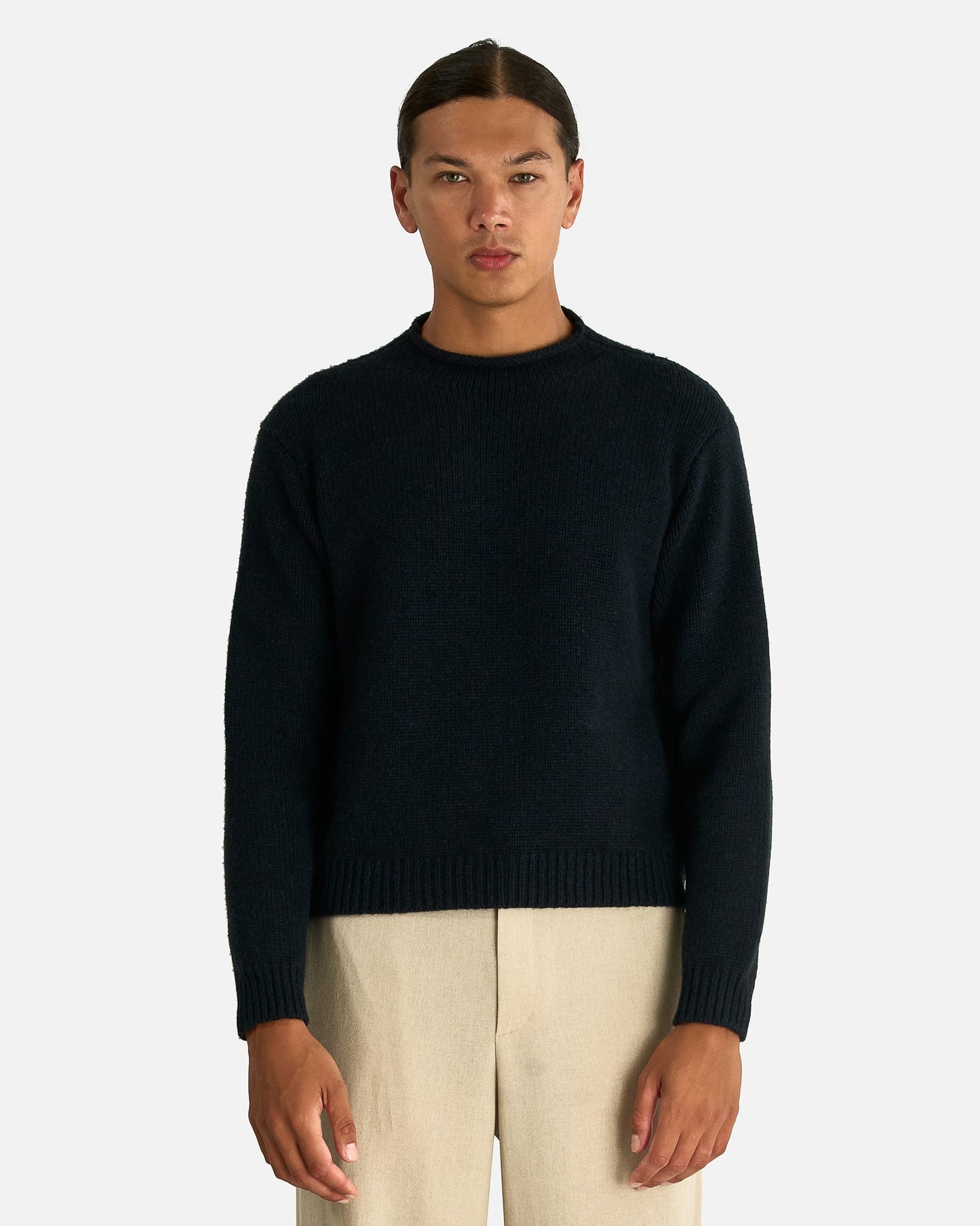The Row Men's Sweater Markhim Top in Dark Navy