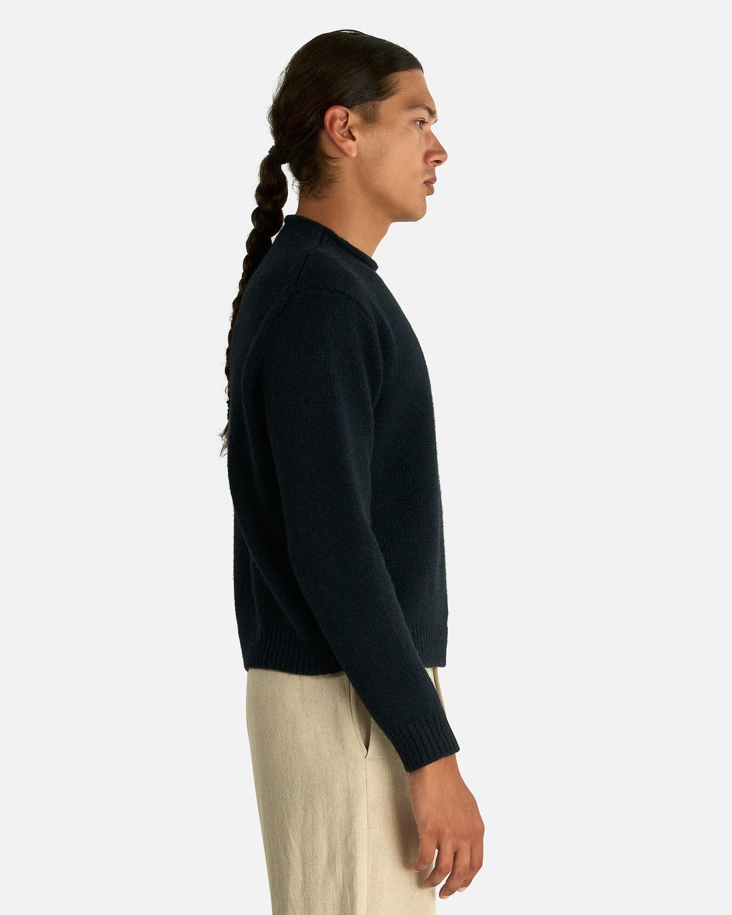 The Row Men's Sweater Markhim Top in Dark Navy