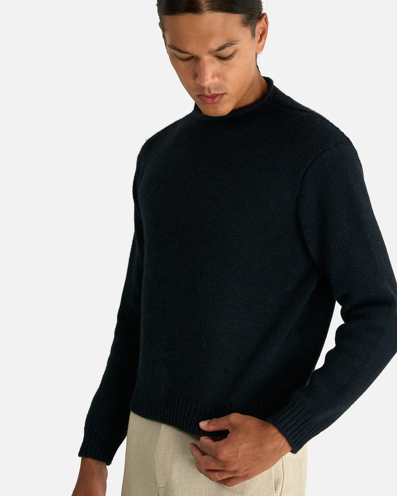 The Row Men's Sweater Markhim Top in Dark Navy
