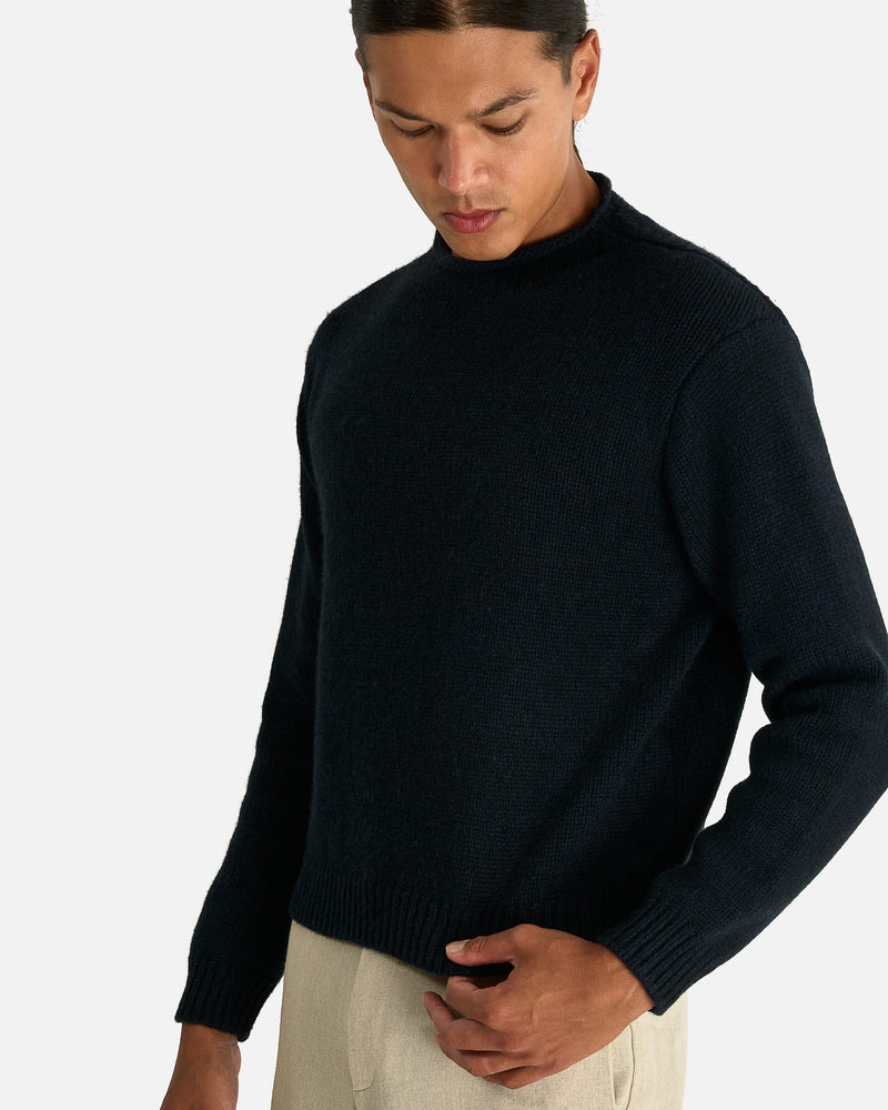 The Row Men's Sweater Markhim Top in Dark Navy