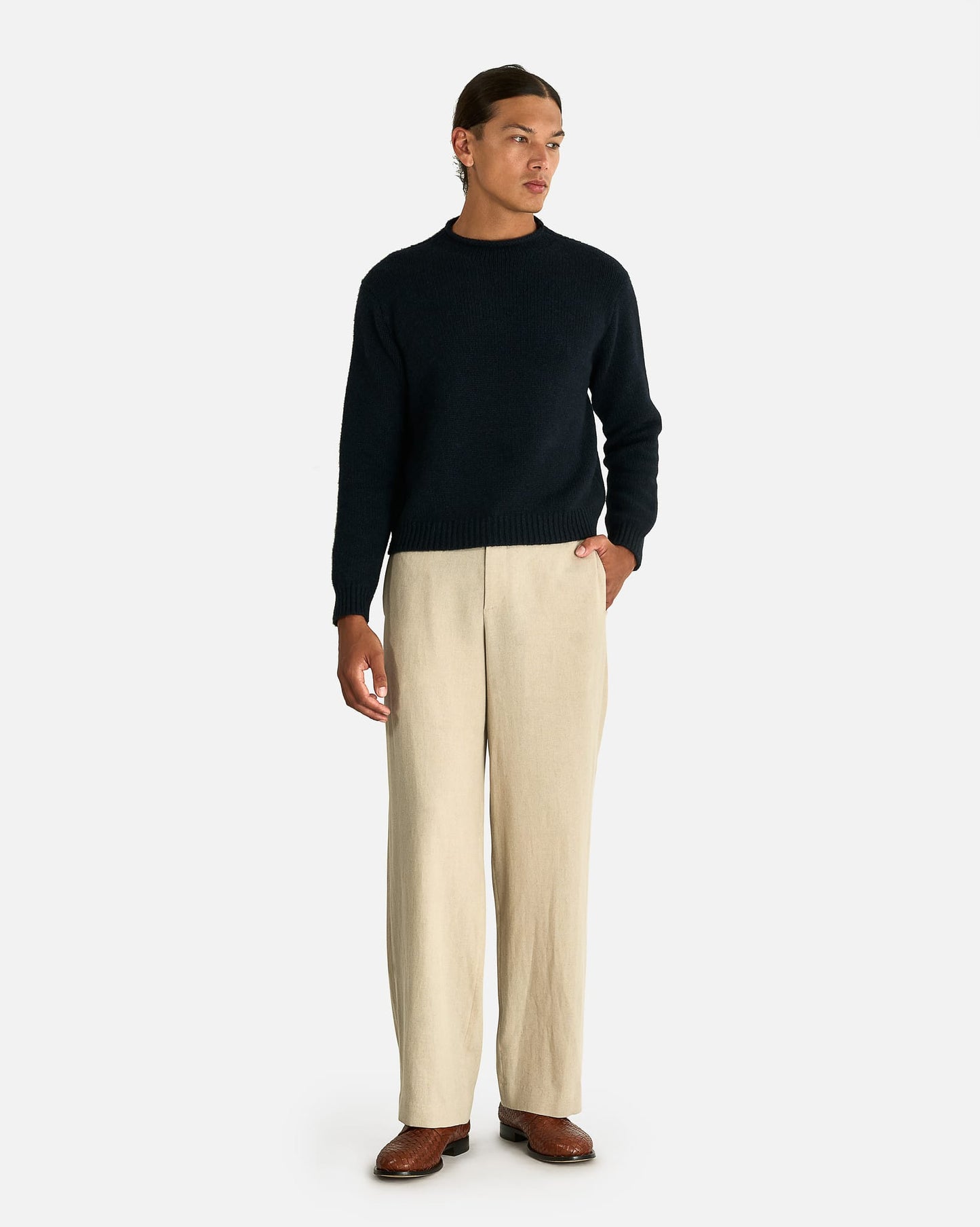 The Row Men's Sweater Markhim Top in Dark Navy