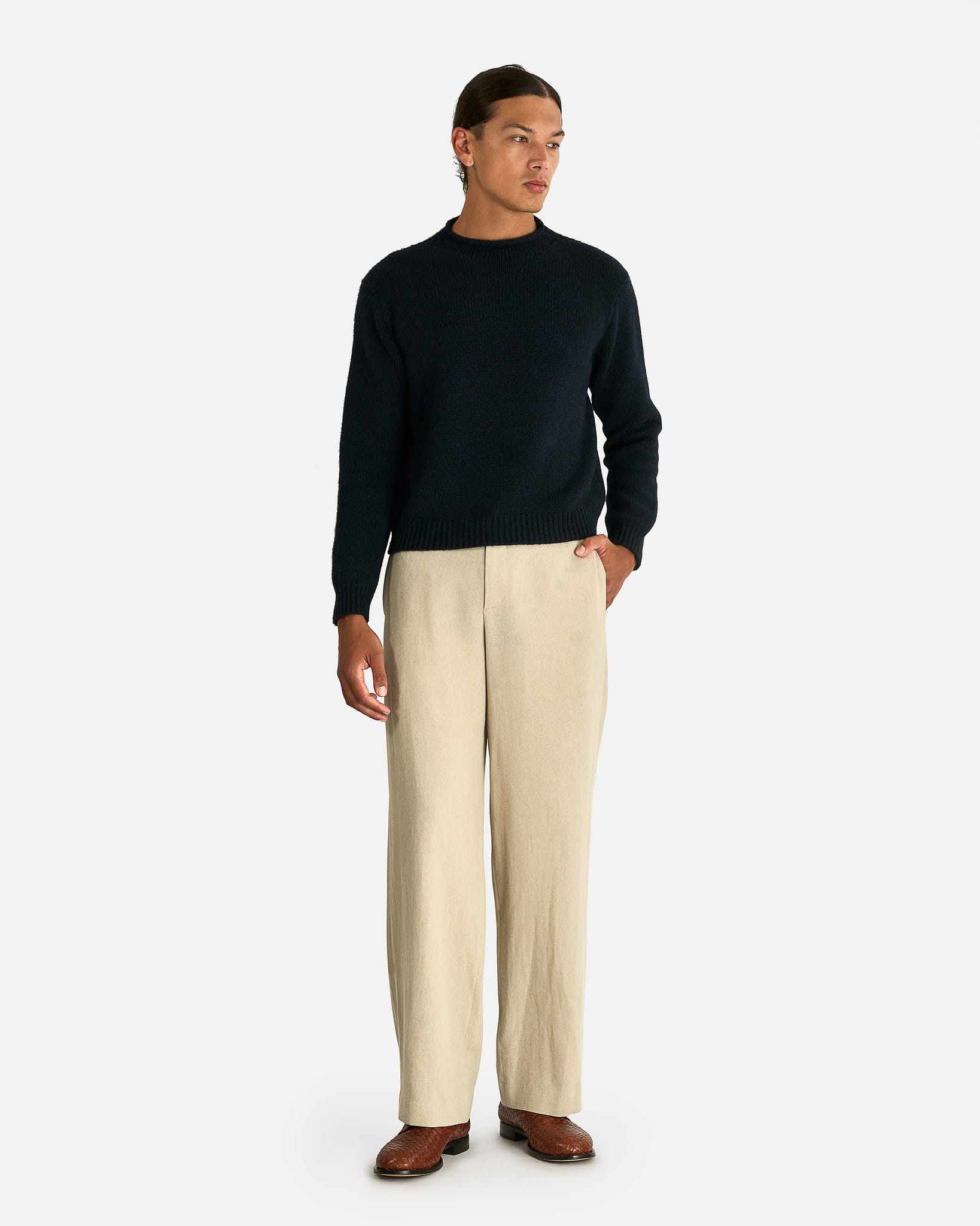 The Row Men's Sweater Markhim Top in Dark Navy
