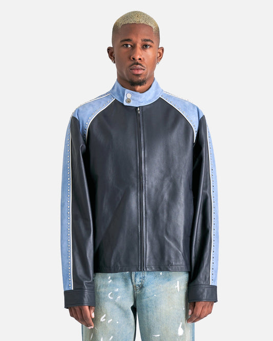 Wales Bonner Men's Jackets Marvel Jacket in Light Blue/Navy