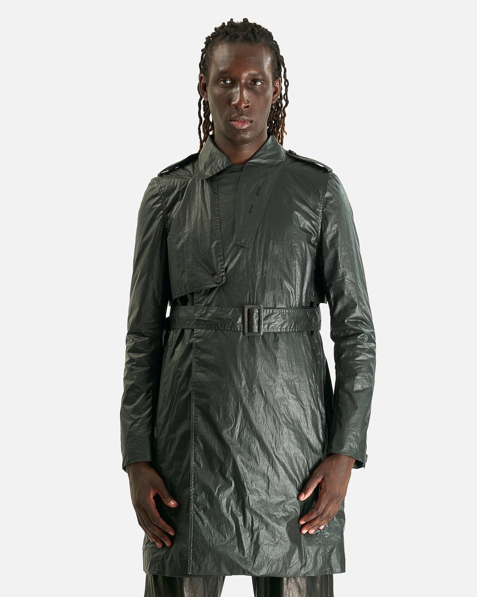Rick Owens Men's Coat Mastotrench in Black