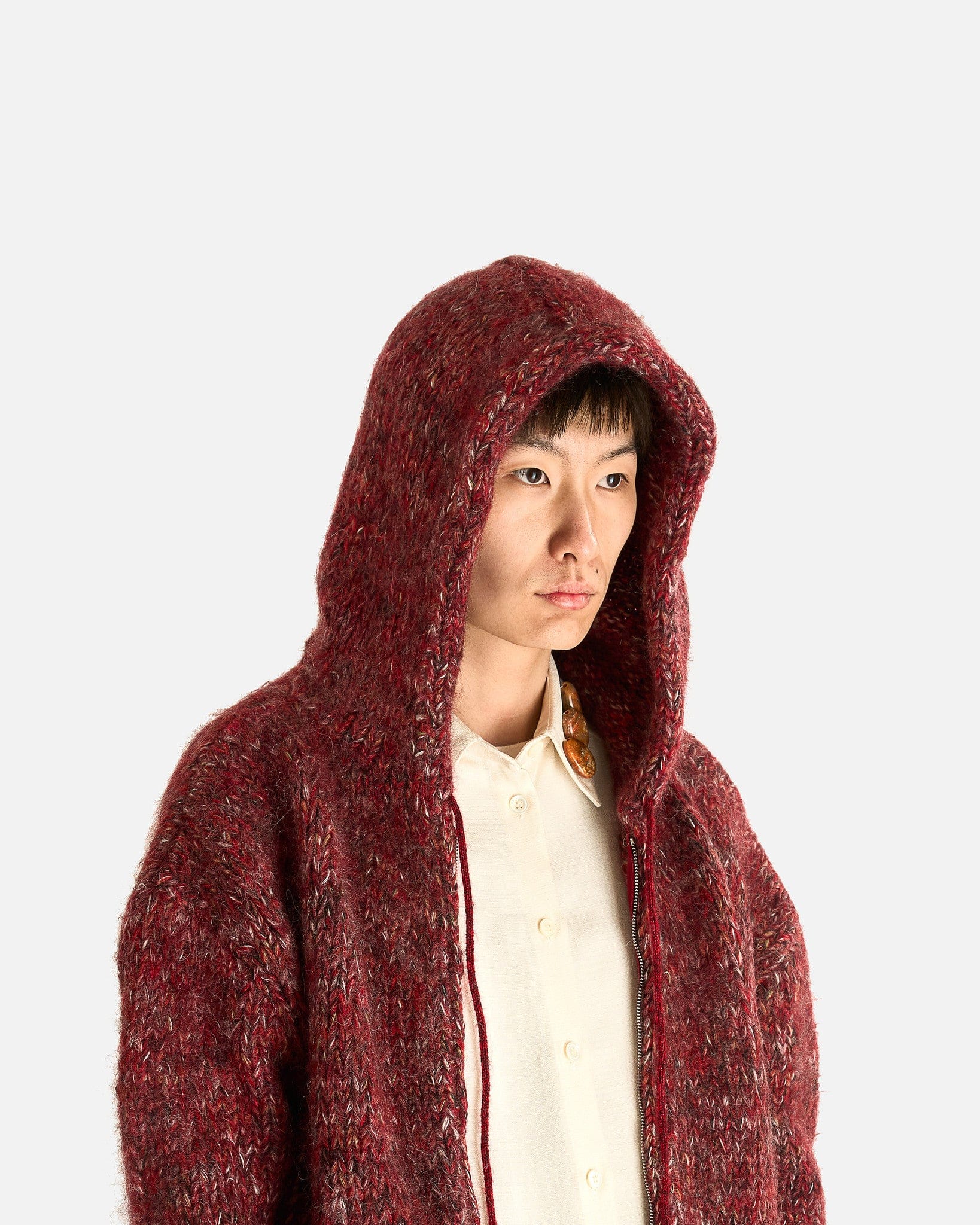 NAMACHEKO Men's Sweater Maurius Hoodie in Crimson Black