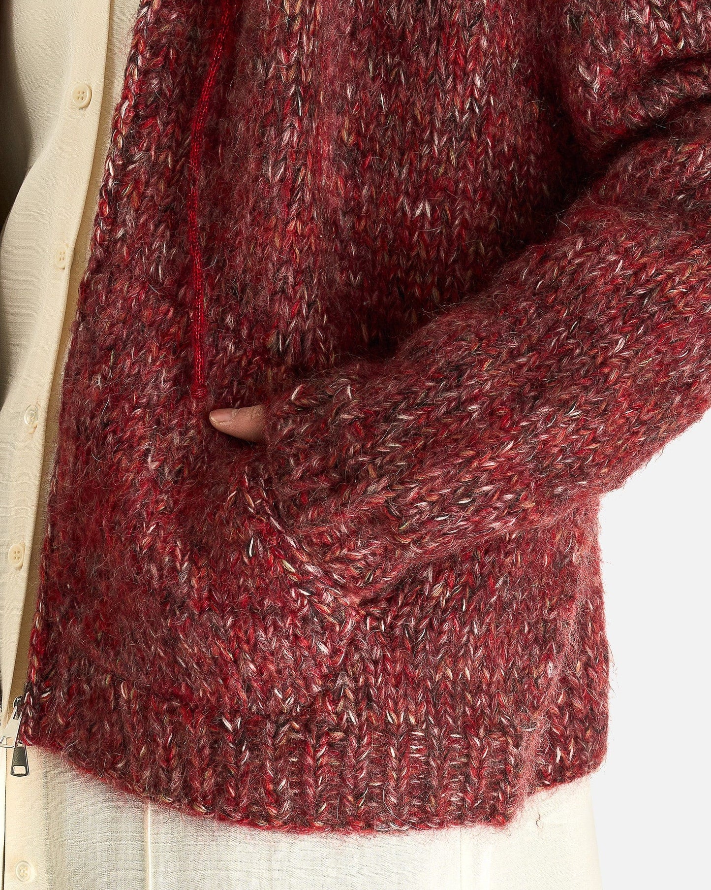 NAMACHEKO Men's Sweater Maurius Hoodie in Crimson Black