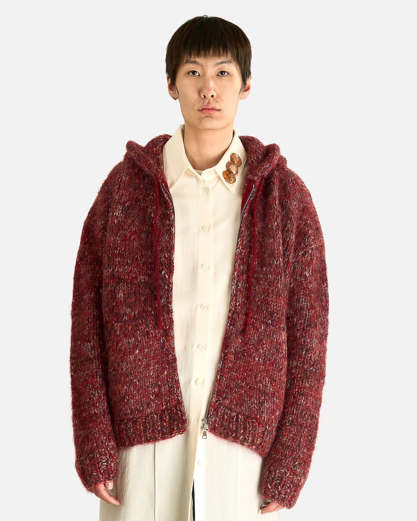 NAMACHEKO Men's Sweater Maurius Hoodie in Crimson Black