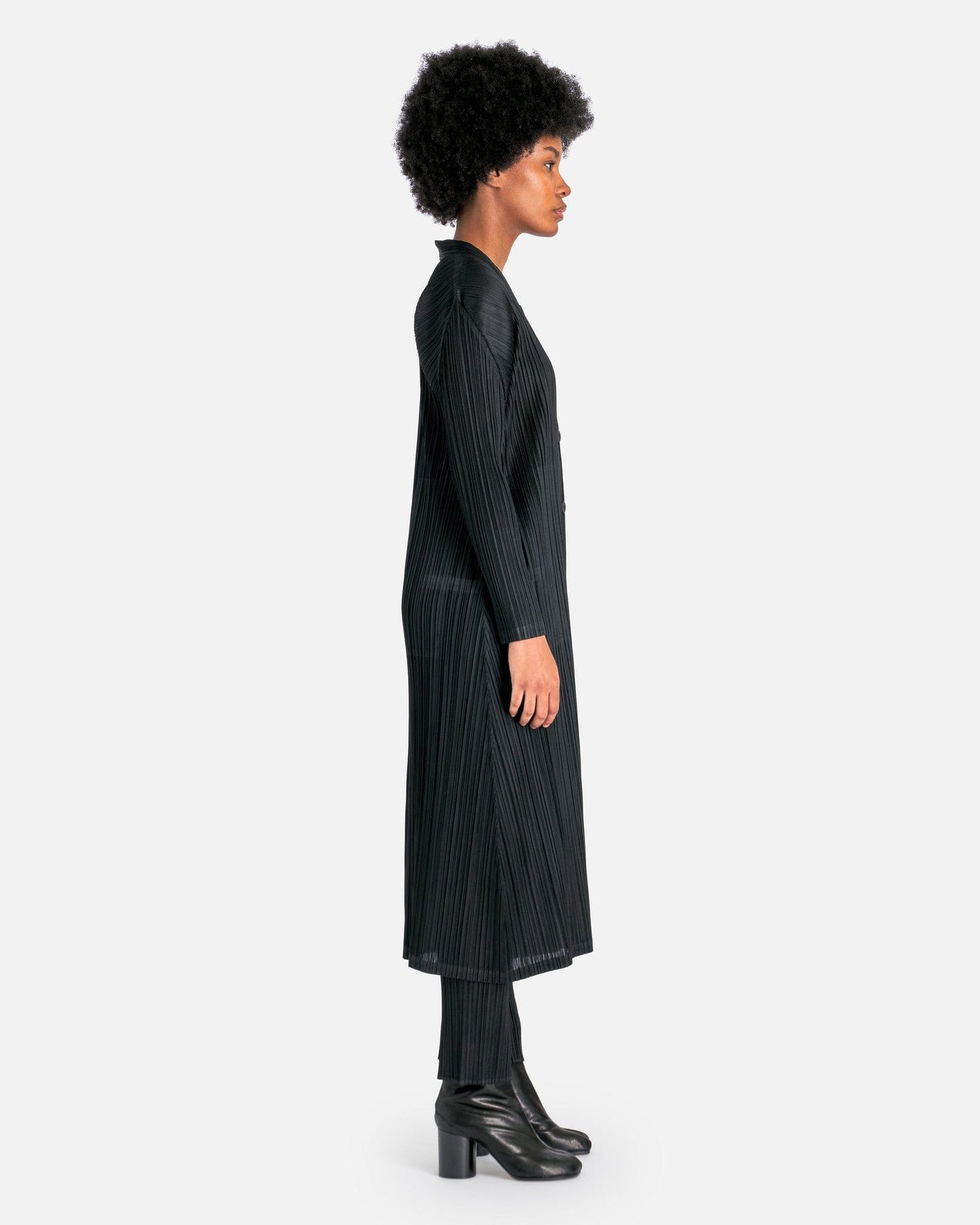 Pleats Please Issey Miyake Women Jackets MC December Coat in Black