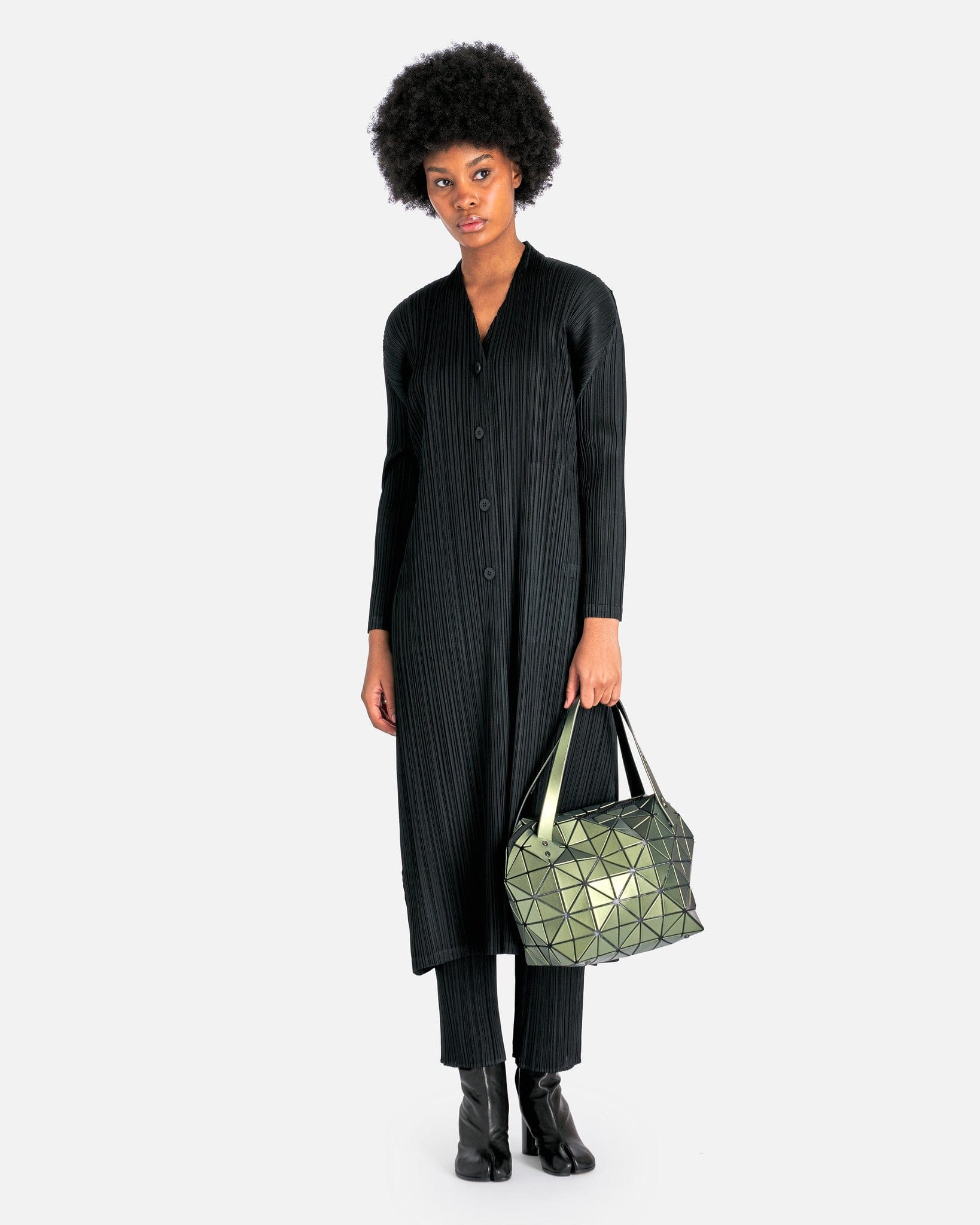 Pleats Please Issey Miyake Women Jackets MC December Coat in Black