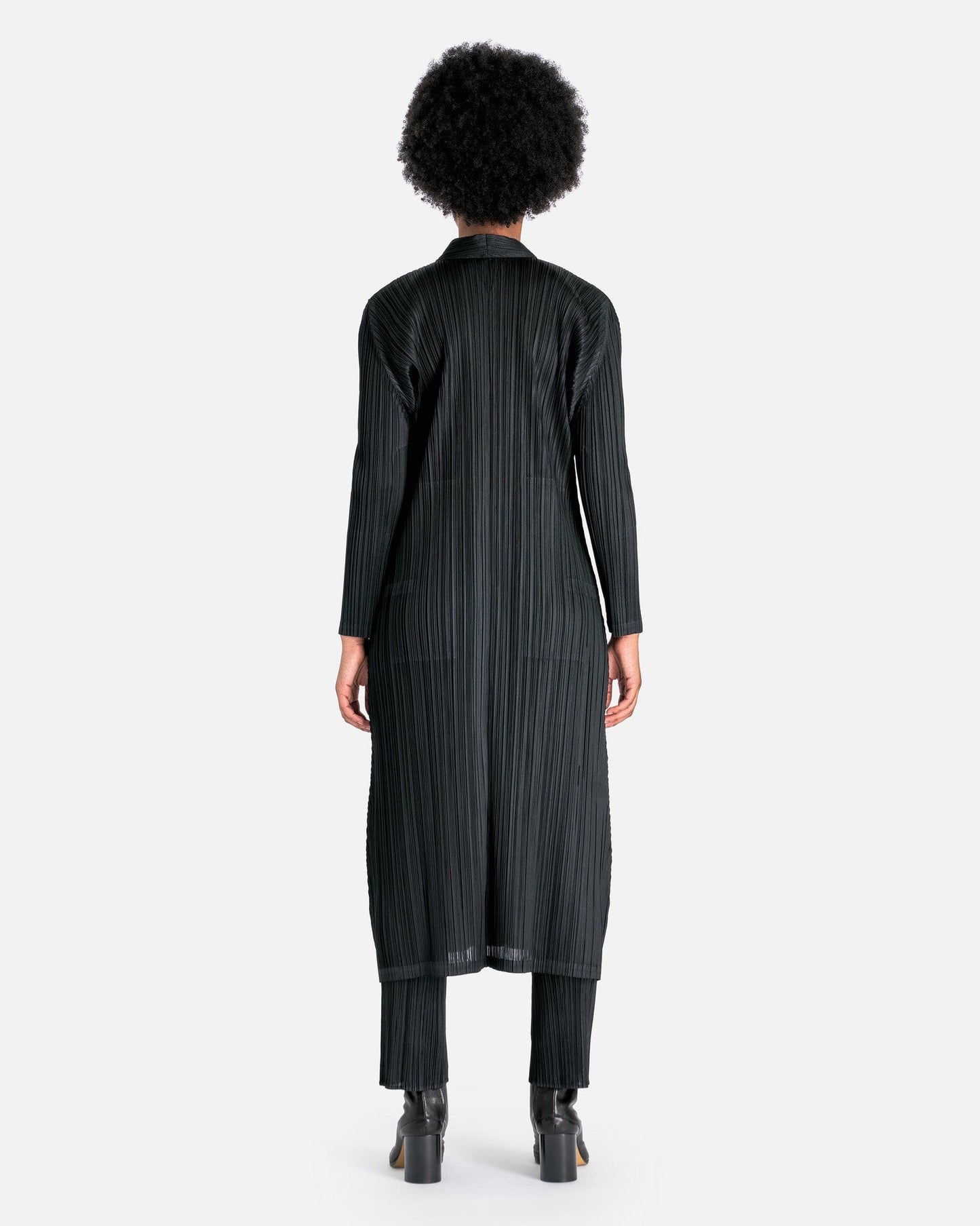 Pleats Please Issey Miyake Women Jackets MC December Coat in Black