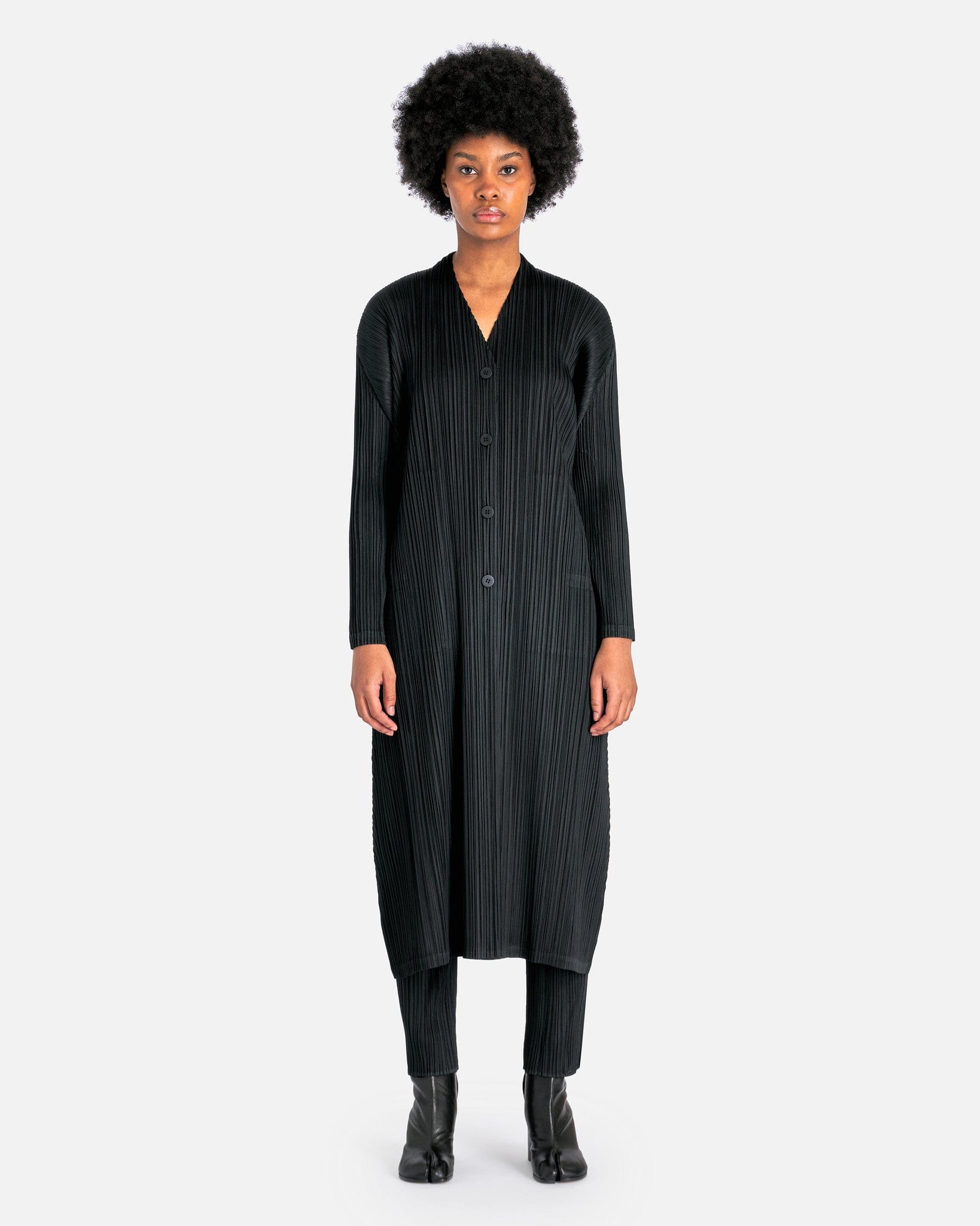 Pleats Please Issey Miyake Women Jackets MC December Coat in Black