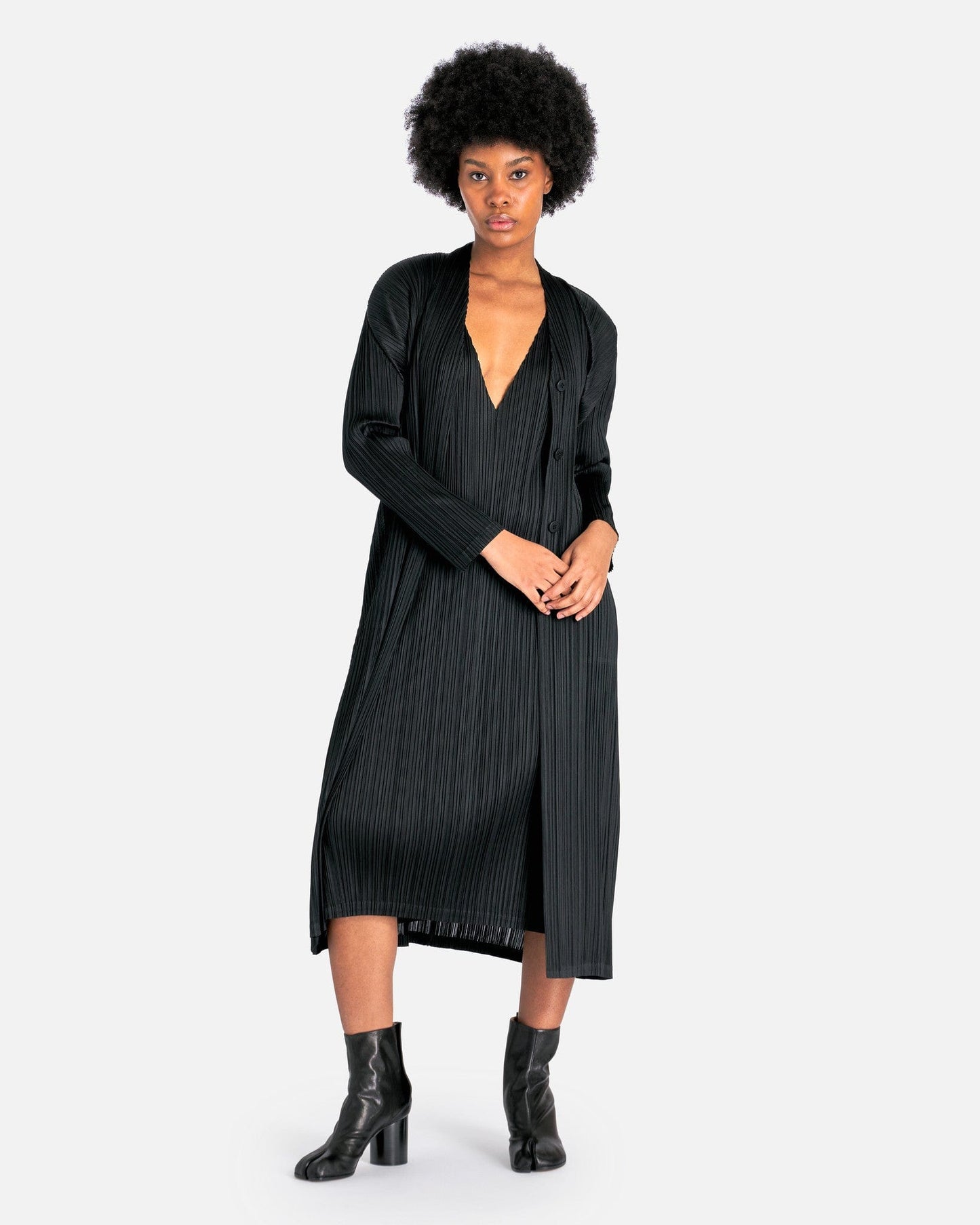 Pleats Please Issey Miyake Women Dresses MC December Dress in Black