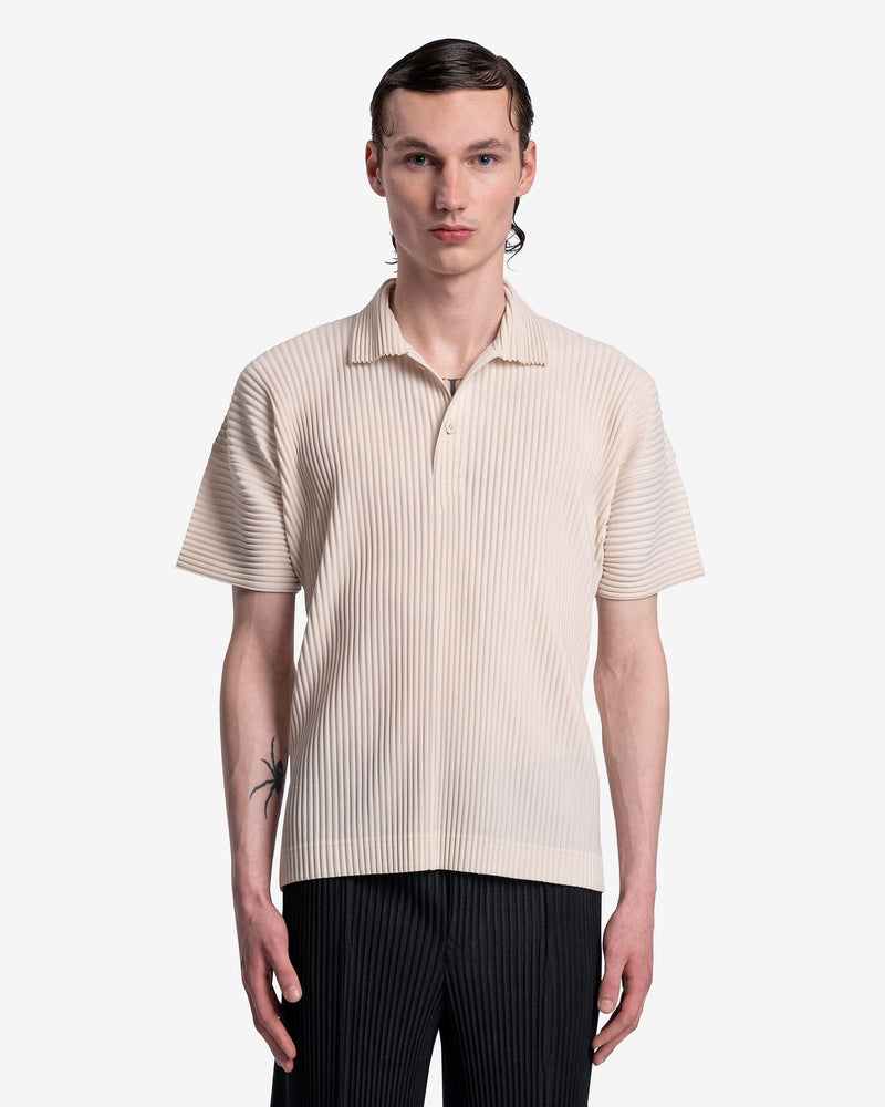 Homme Plissé Issey Miyake Men's Shirts MC June Polo in Ivory