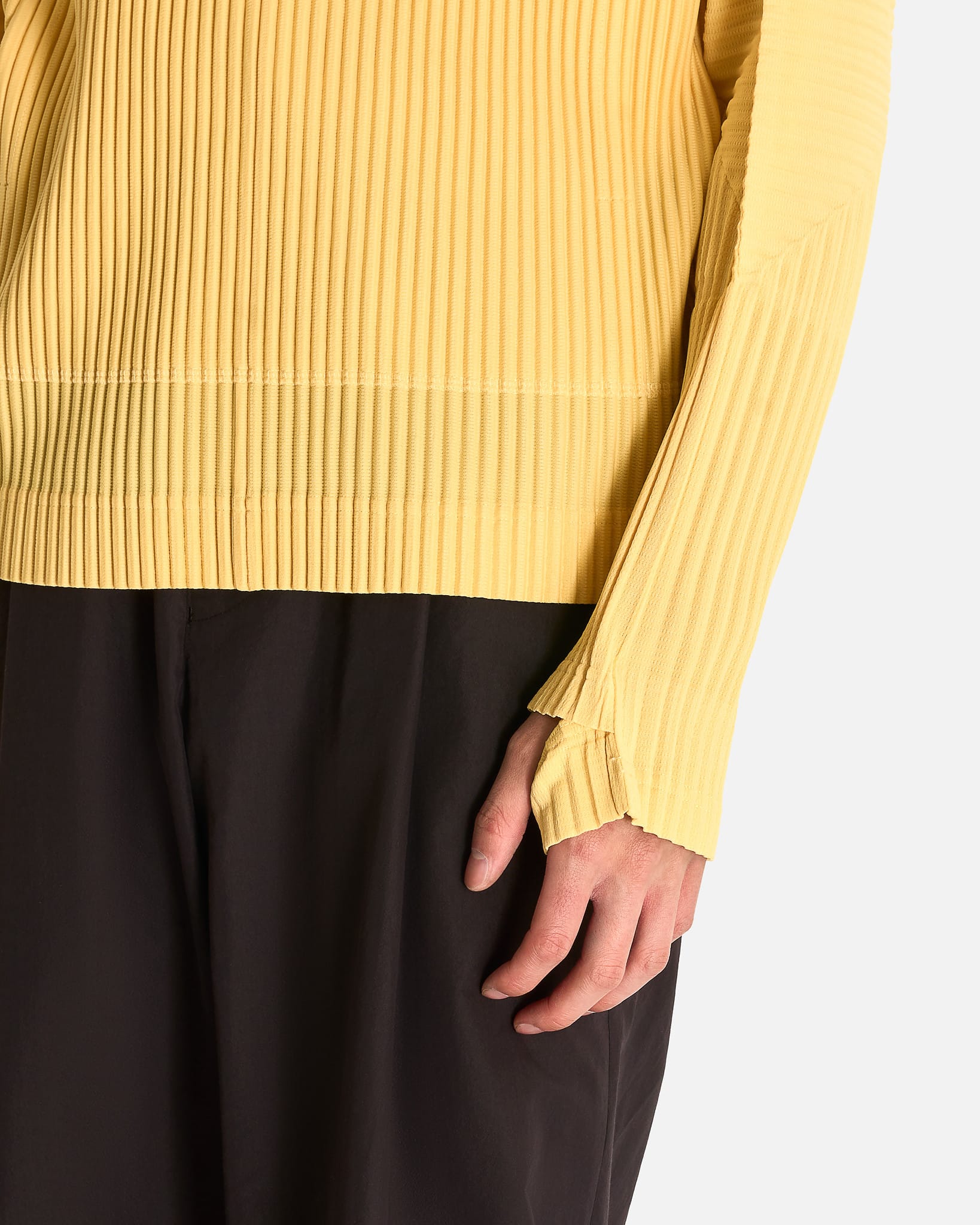 Homme Plissé Issey Miyake Men's Shirts MC March Shirt in Wall Yellow