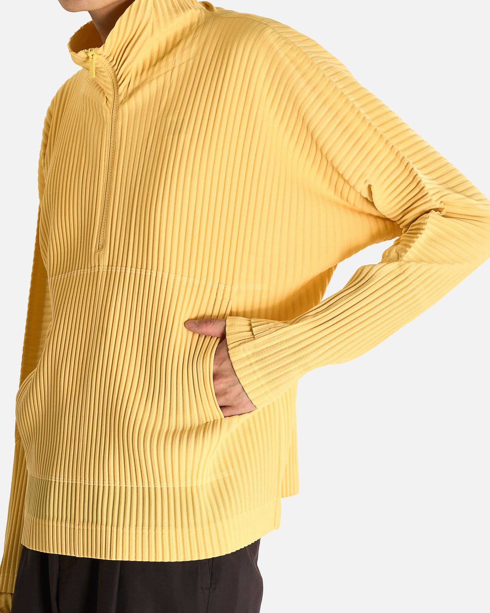 Homme Plissé Issey Miyake Men's Shirts MC March Shirt in Wall Yellow