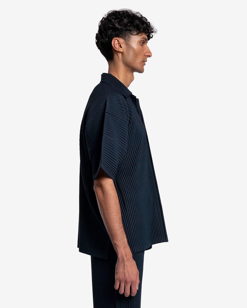 Homme Plissé Issey Miyake Men's Shirts MC May Shirt in Deep Indigo