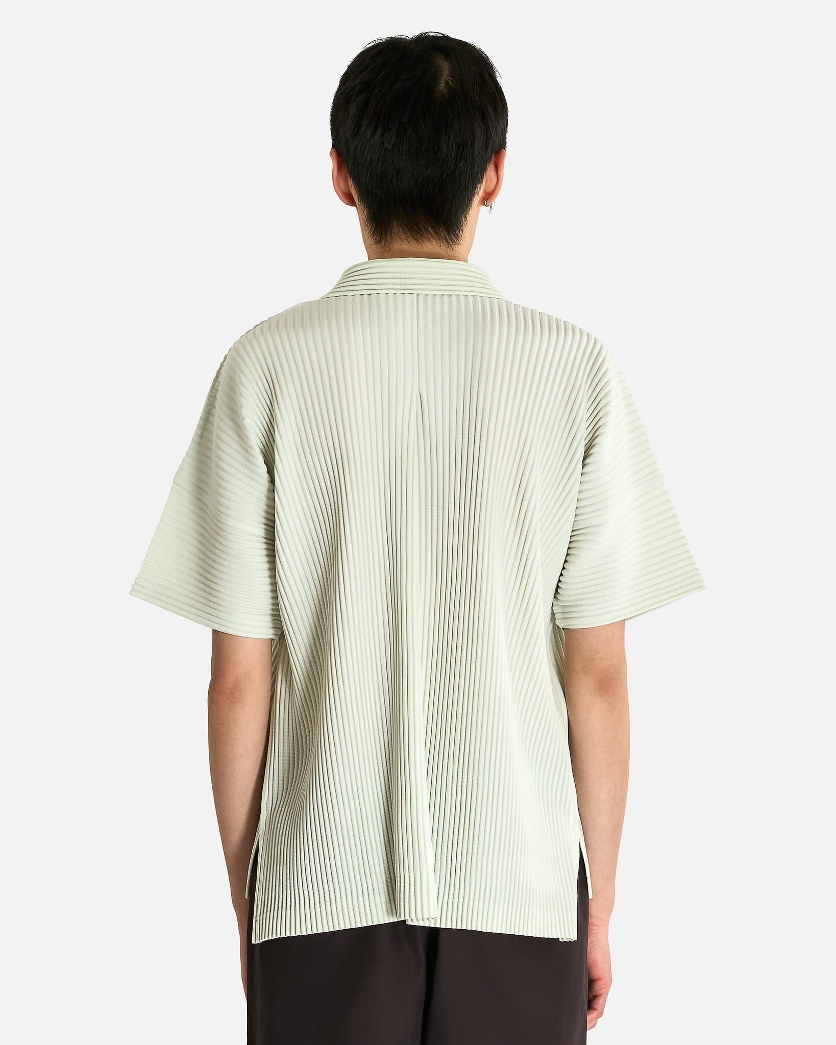 Homme Plissé Issey Miyake Men's Shirts MC May Shirt in Mint Green