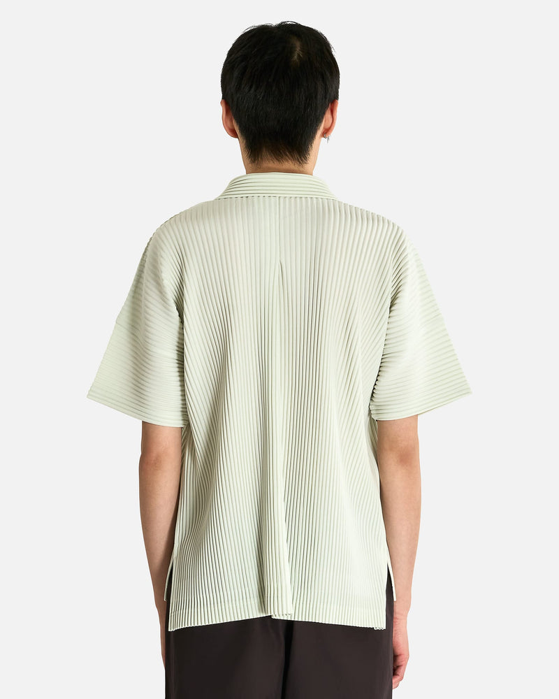 Homme Plissé Issey Miyake Men's Shirts MC May Shirt in Mint Green