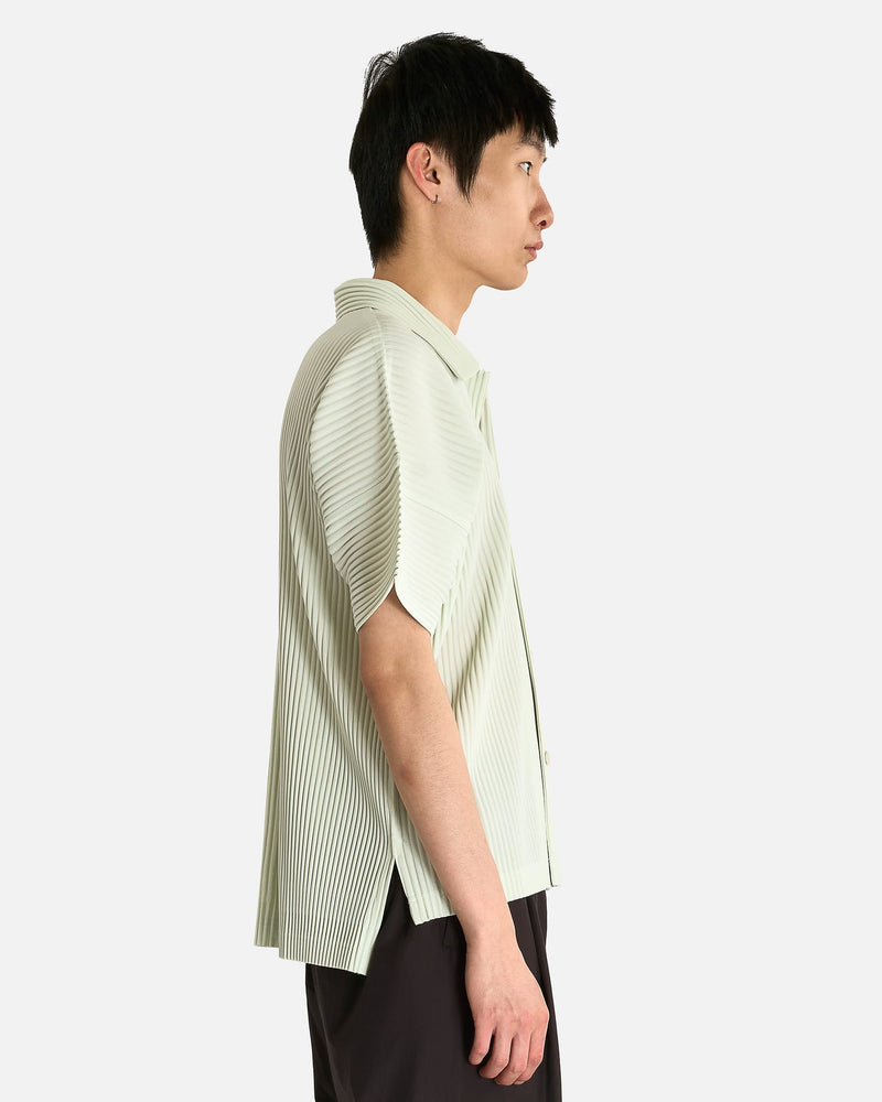Homme Plissé Issey Miyake Men's Shirts MC May Shirt in Mint Green